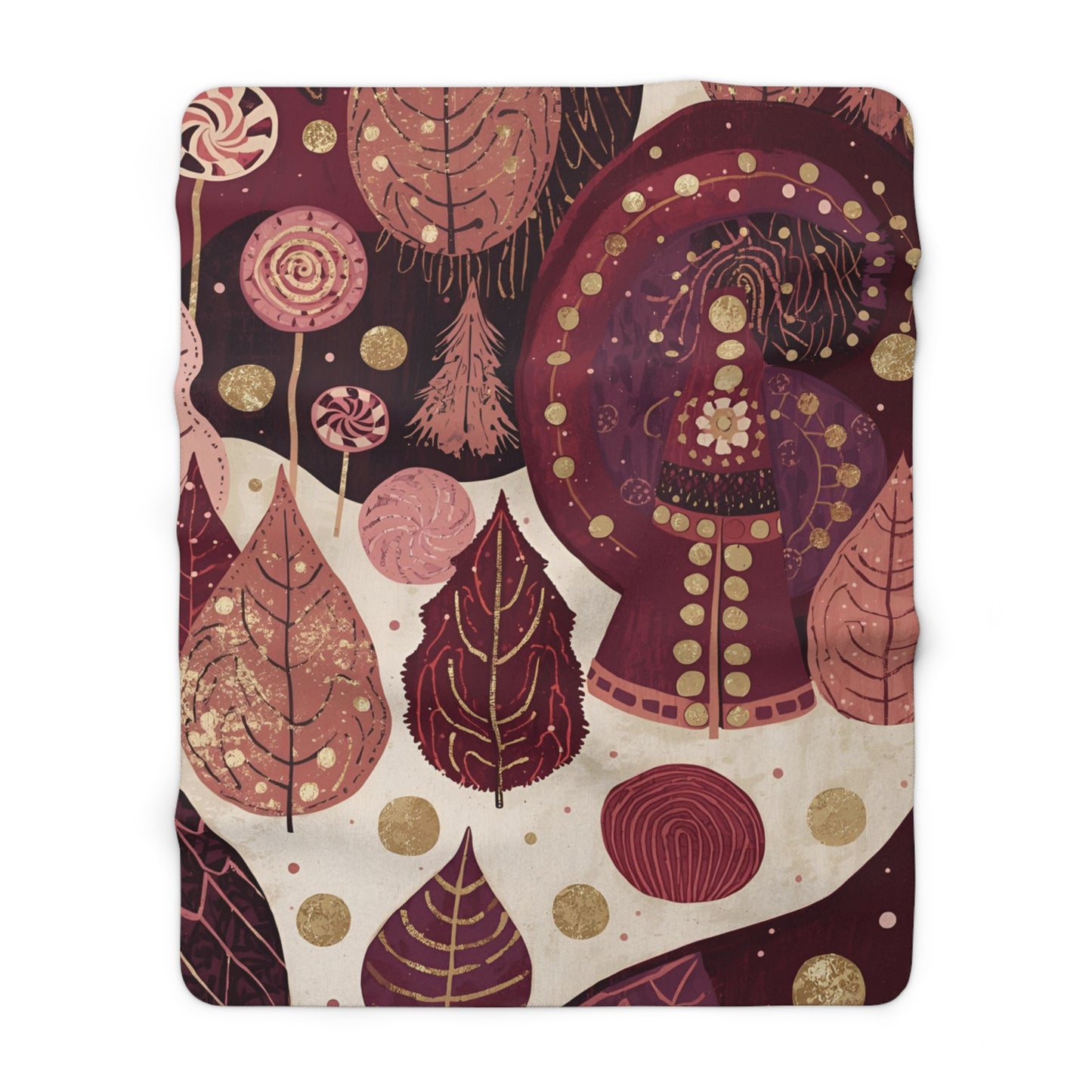Whimsical Holiday Forest Sherpa Fleece Blanket