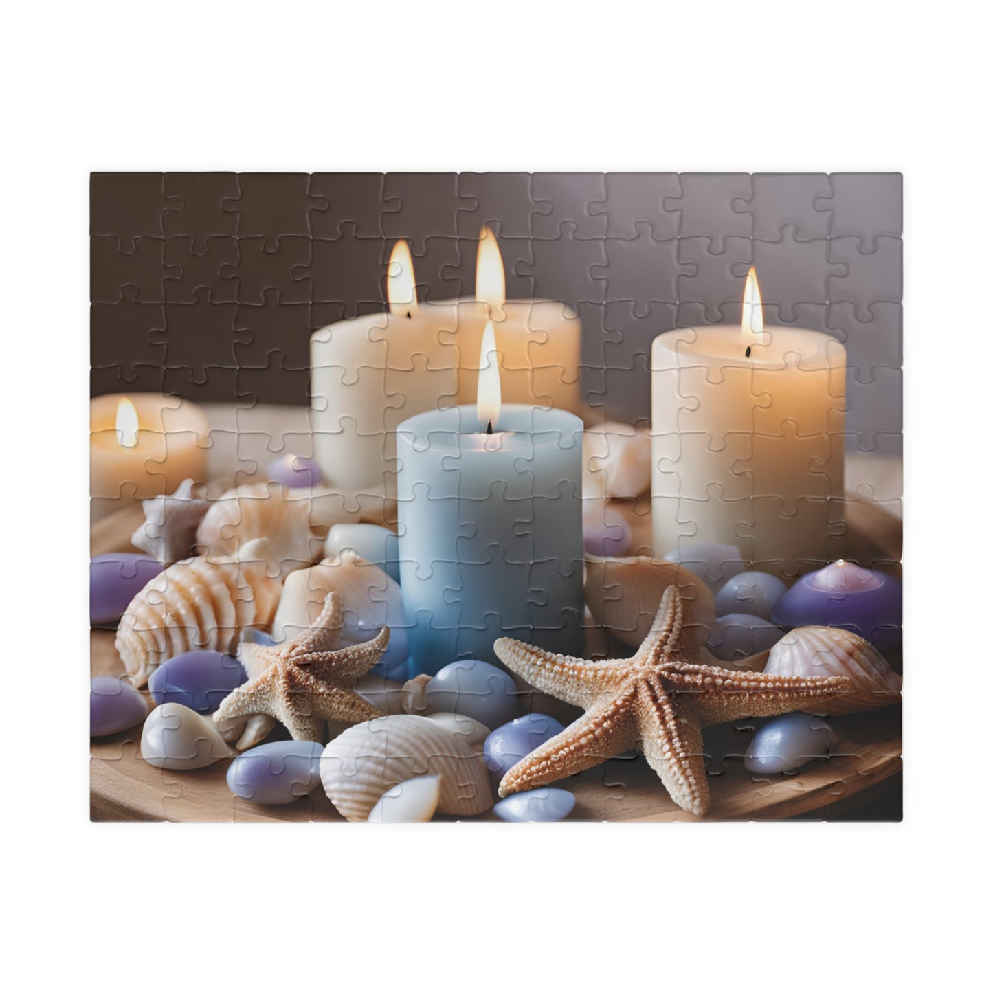 Coastal Charm: Seashell & Candle Serenity Puzzle (110, 252, 520, 1014-piece)