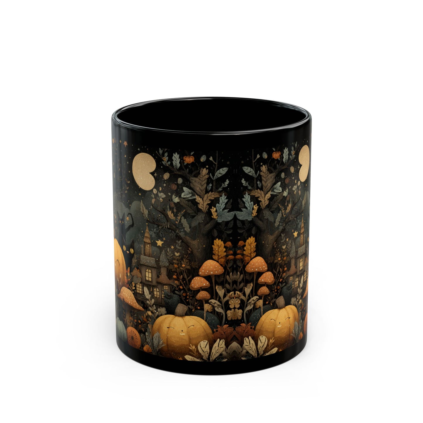 Whimsical Halloween Mug - Cozy Autumn Vibes, Perfect for Spooky Season, Cat Lover Gift, Fall Decor, Holiday Beverage Cup