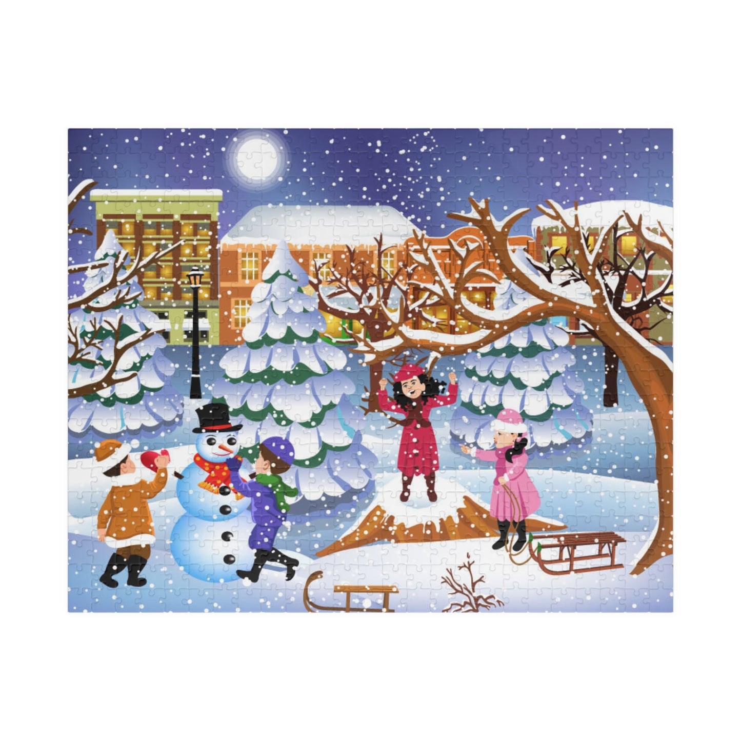 Winter Fun Kids Puzzle – Festive Snowy Activity, Holiday Gift, Indoor Family Fun | 110–1014 Pieces