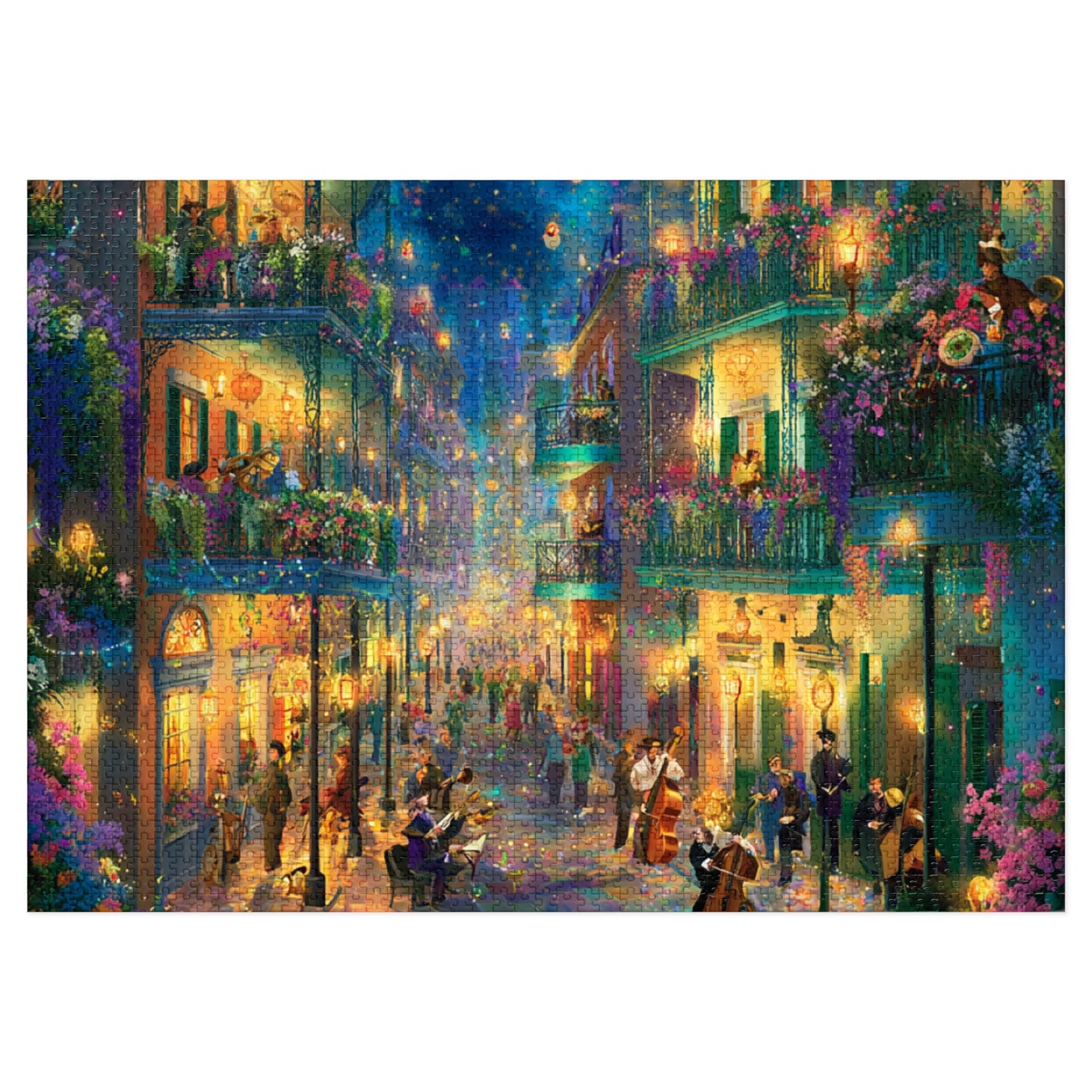 New Orleans Jazz on the Street Jigsaw Puzzle with Tin