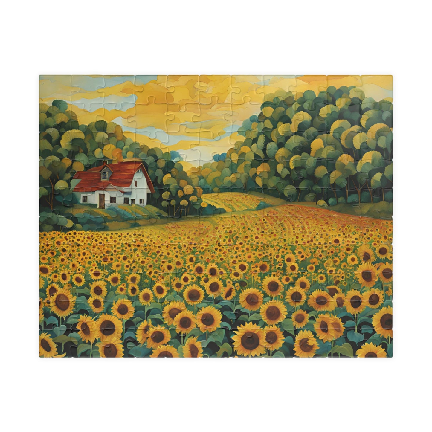Sunflower Serenity A Countryside Escape Puzzle, 110, 252, 520, 1014-piece