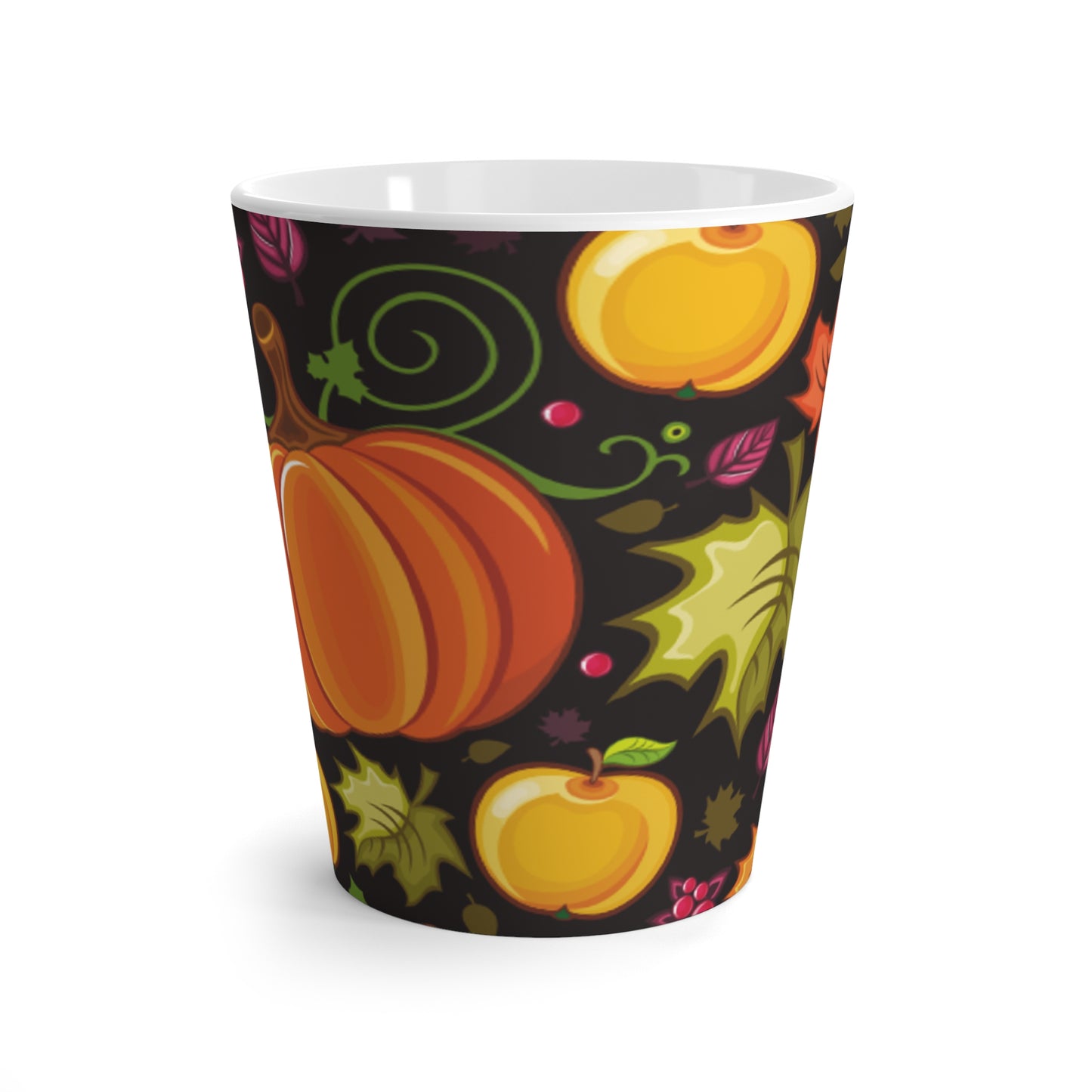 Autumn Harvest Latte Mug (12 oz) | Pumpkin Coffee Cup | Cozy Fall Drinkware Gift | Thanksgiving & Halloween Mug | Jazz N’ Coffee Puzzles
