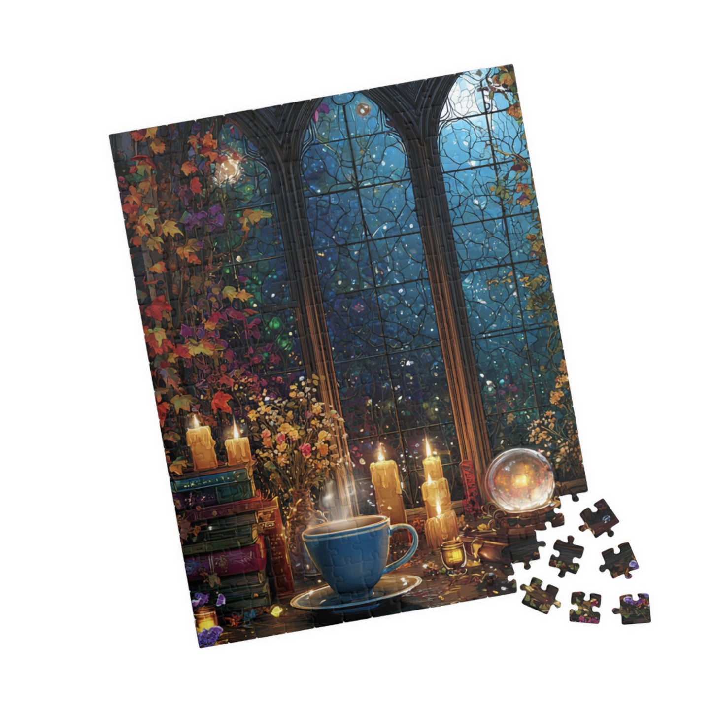 Witchs Spellcasting Sanctuary Puzzle, Crystal Ball, Enchanted Brew and Magical Mysteries Jigsaw, 110/252/520/1014-Piece