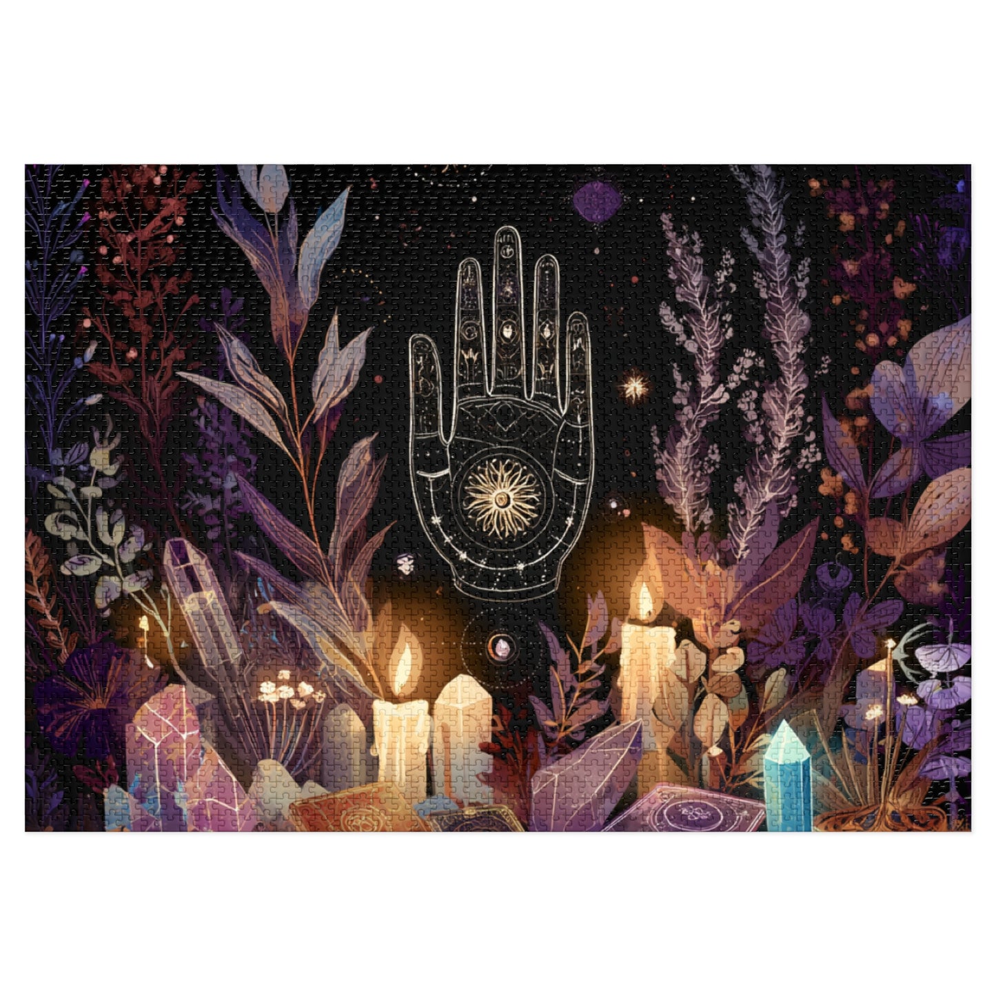 Celestial Secrets Puzzle, Astrology, Palm Reading & Crystal Magic Jigsaw Puzzle in a tin, Astrology gift, Mystical Gift