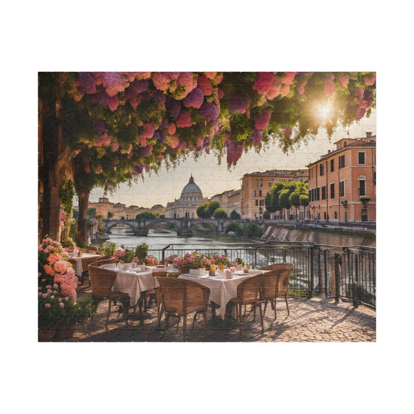 Charming Italian Restaurant Puzzle - 110, 252, 520, 1014-piece, Relaxing gift, Family fun, Perfect for puzzle lovers, Cozy