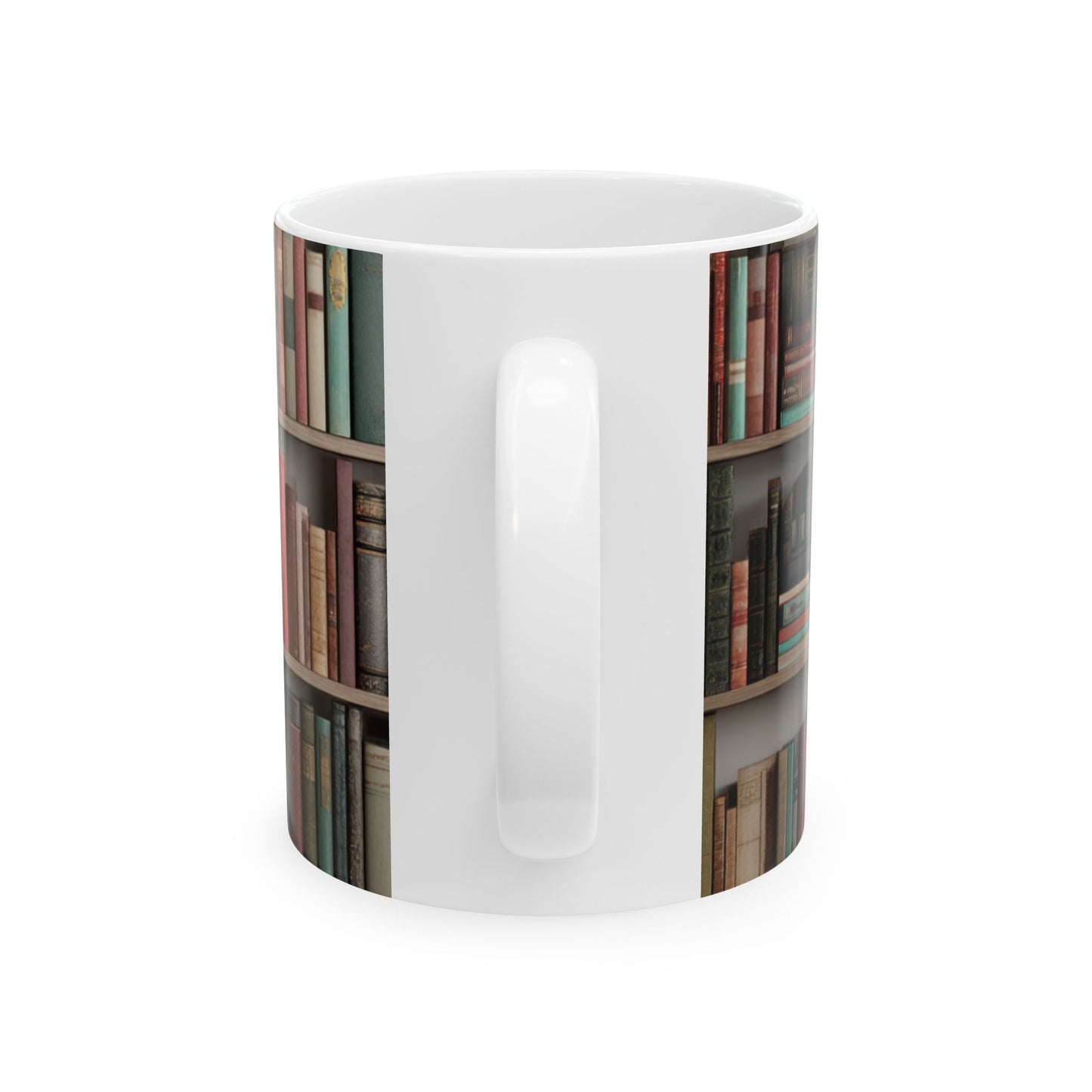 Bookshelf Ceramic Mug | Cozy Book Lover Gift | Reading Coffee and Tea Mug | Book Club Gift | Jazz N’ Coffee Puzzles