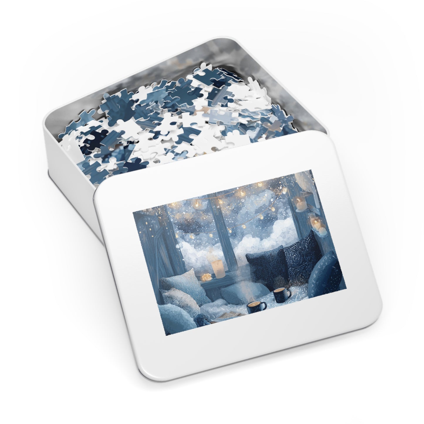 Snowy Window Glow Cozy Winter Night Hygge Jigsaw for Relaxing Evenings & Holiday Gifts
