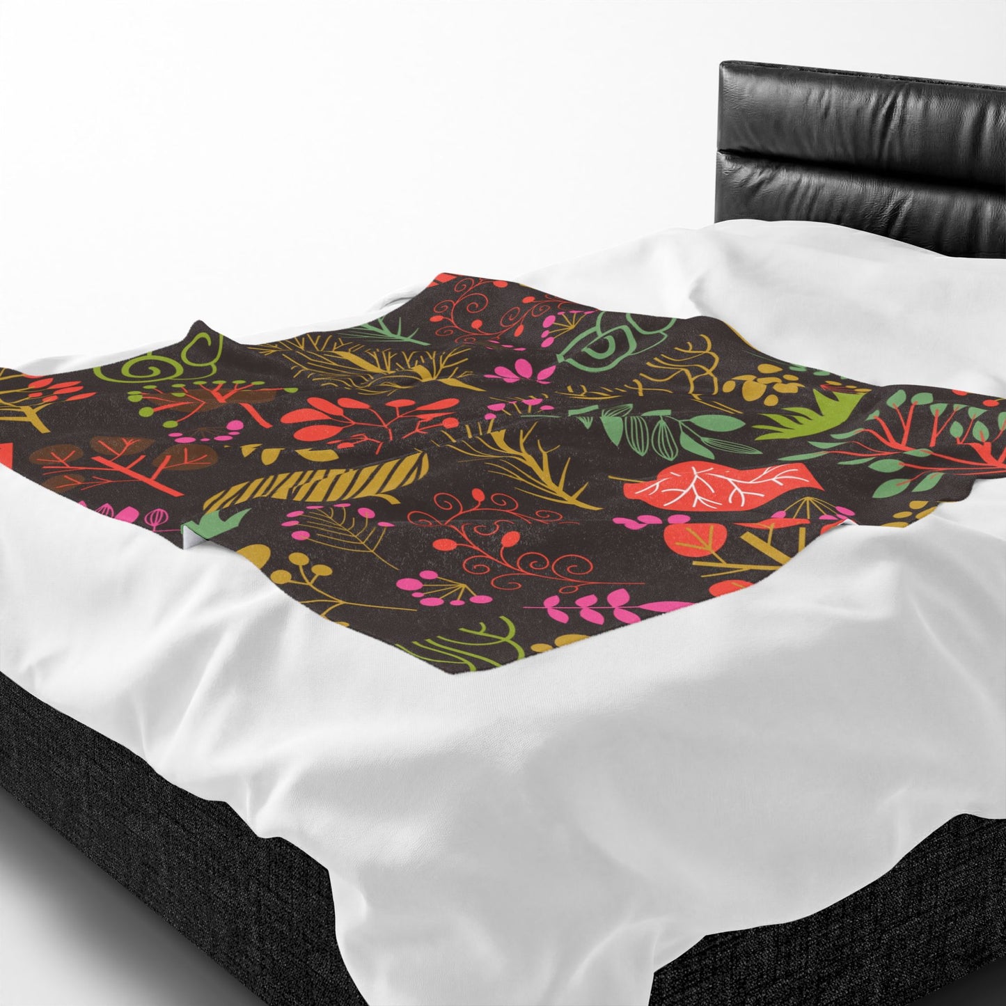 Floral Forest Velveteen Plush Blanket
