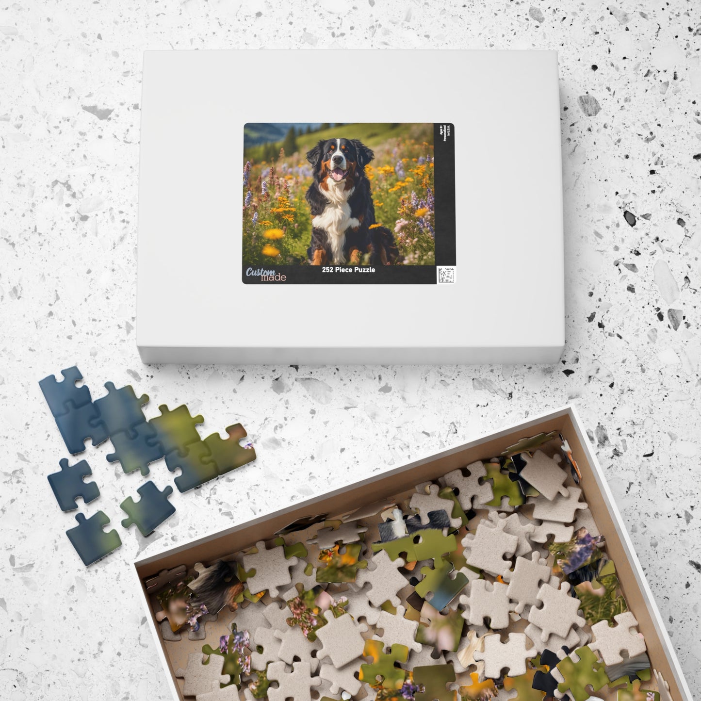 Blissful Bernese Mountain Dog Lover's Puzzle, Great Gift for Pet Owners, 110-1014 Piece Options