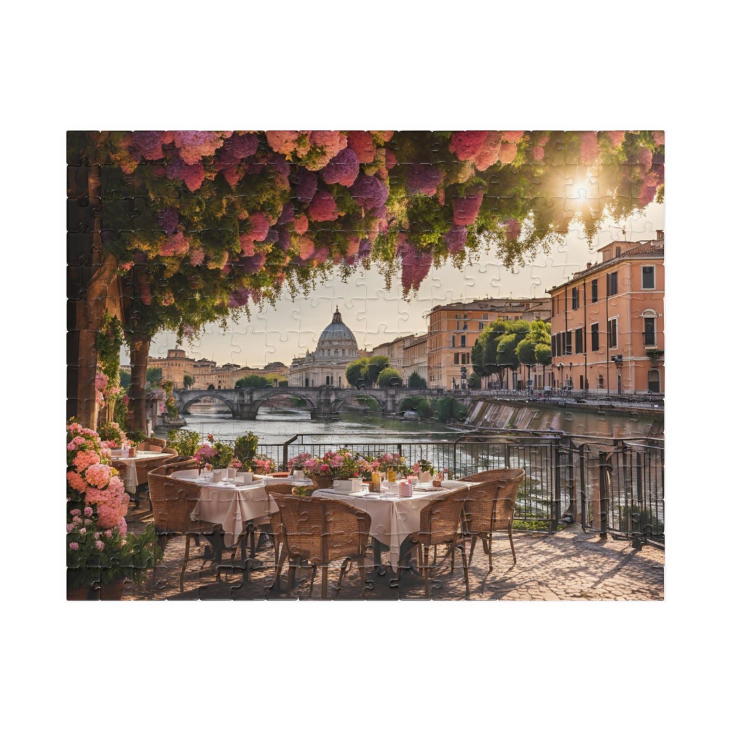 Charming Italian Restaurant Puzzle - 110, 252, 520, 1014-piece, Relaxing gift, Family fun, Perfect for puzzle lovers, Cozy
