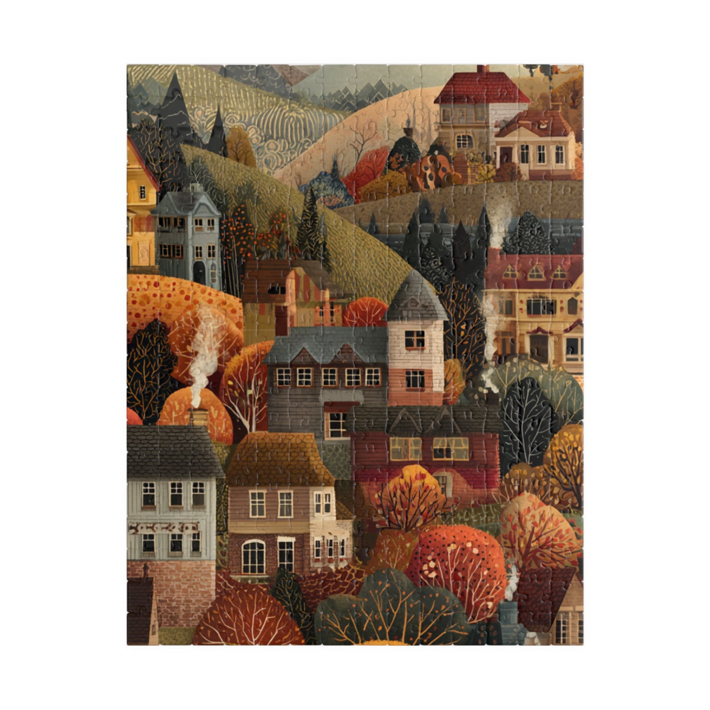 Autumn Village Jigsaw Puzzle — 110/252/520/1014-Piece Cozy Fall Landscape Puzzle
