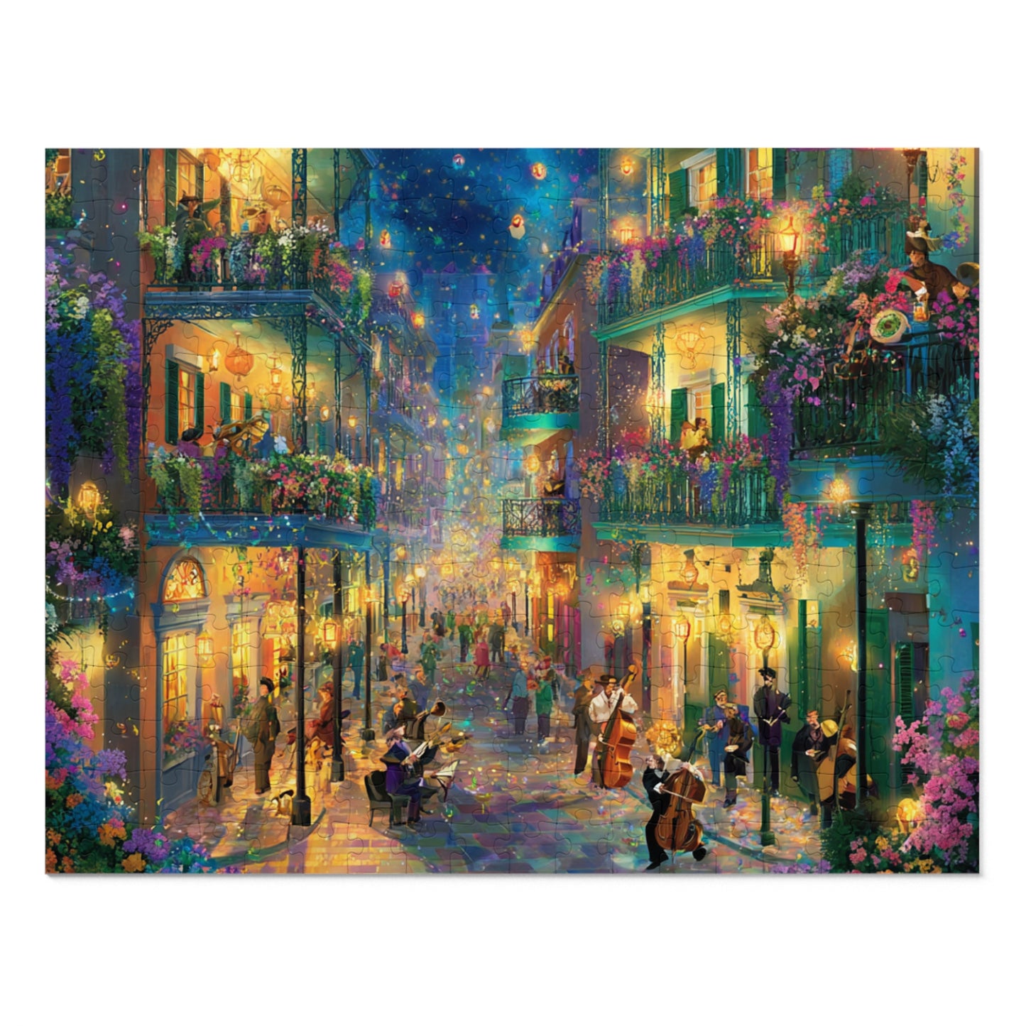 New Orleans Jazz on the Street Jigsaw Puzzle with Tin
