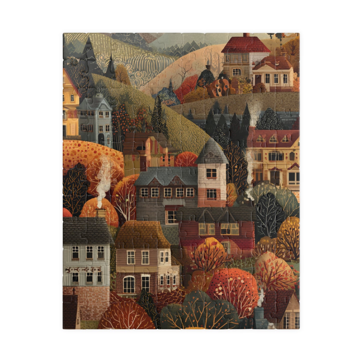 Autumn Village Jigsaw Puzzle — 110/252/520/1014-Piece Cozy Fall Landscape Puzzle