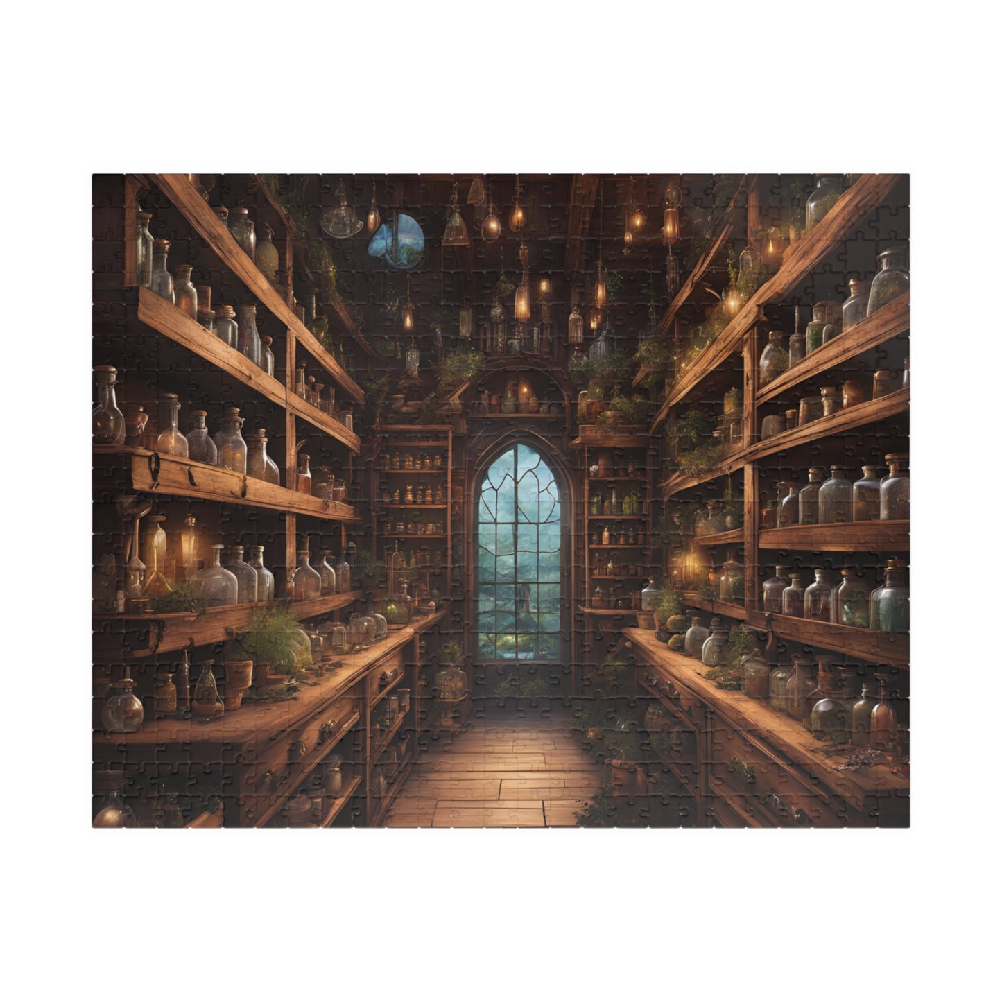 The Potion Vault Puzzle (110, 252, 520, 1014-piece), alchemy puzzle, potion puzzle, witchy puzzle, magic puzzle,
