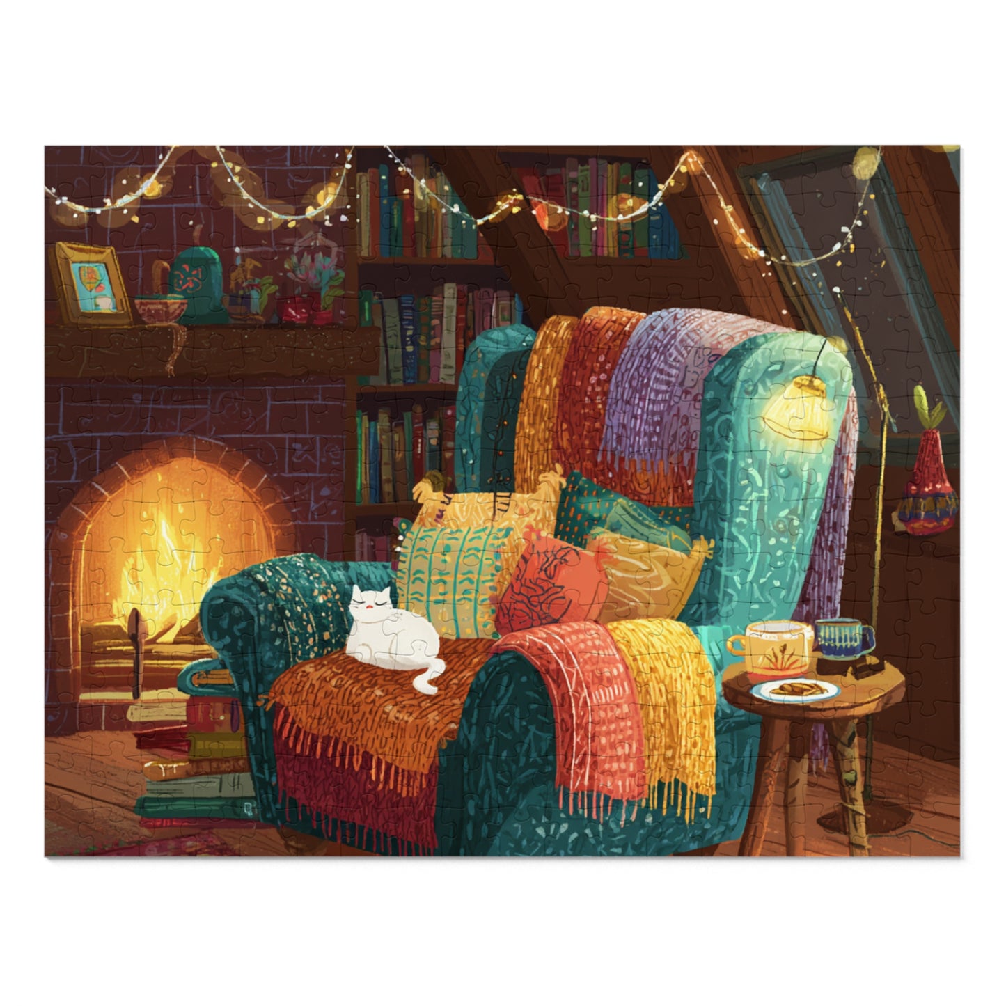 Cozy Cat Jigsaw Puzzle with Tin, Fun Family Activity, Cat Lovers Gift, Home Decor, Relaxing Indoor Game, Perfect for Holidays