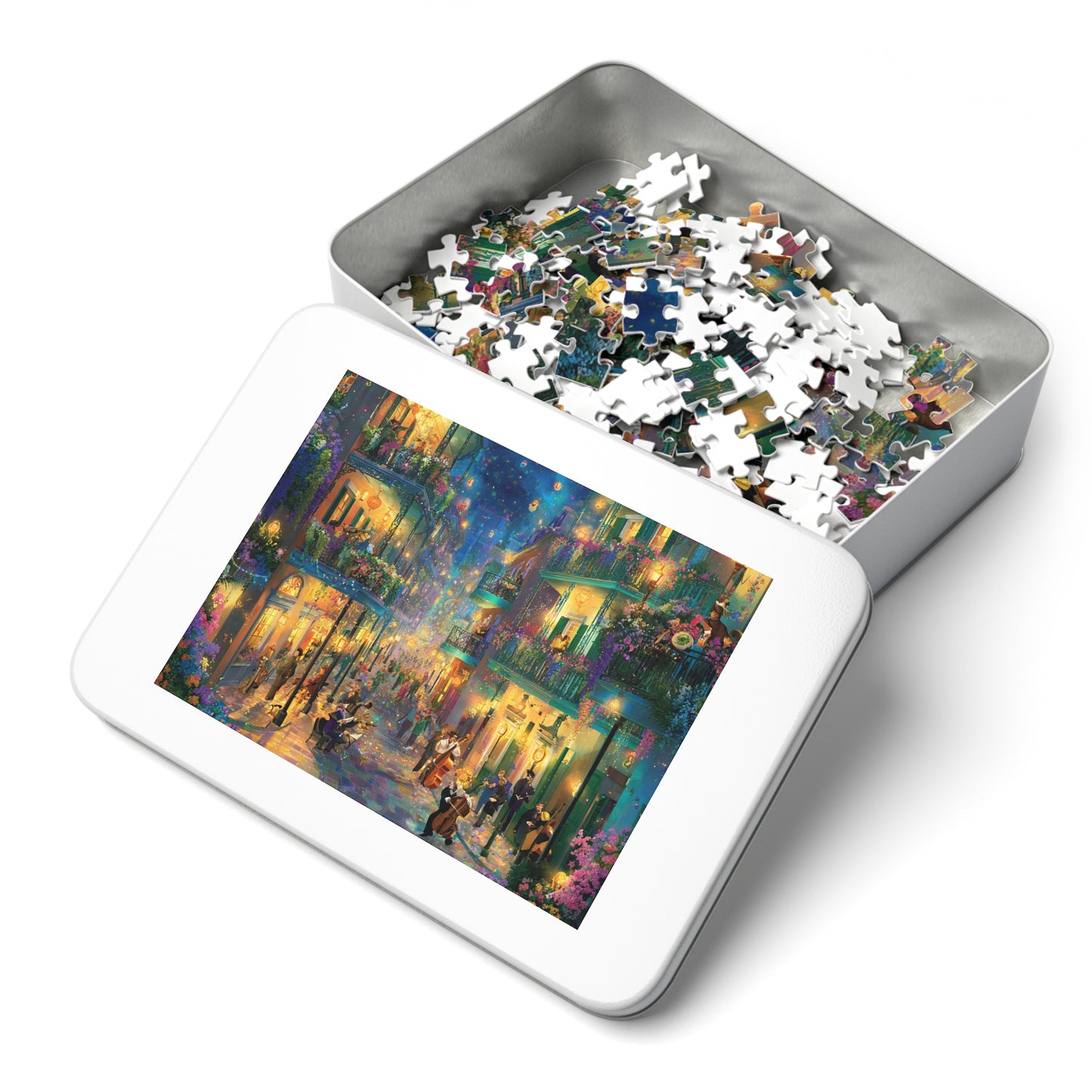 New Orleans Jazz on the Street Jigsaw Puzzle with Tin
