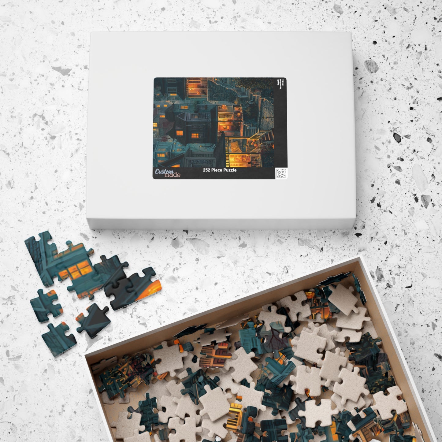 Creepy Town on Halloween Night Puzzle, Spooky Haunted Jigsaw for Family Game Night & Seasonal Fun, 110-1014 Piece Jigsaw Puzzle