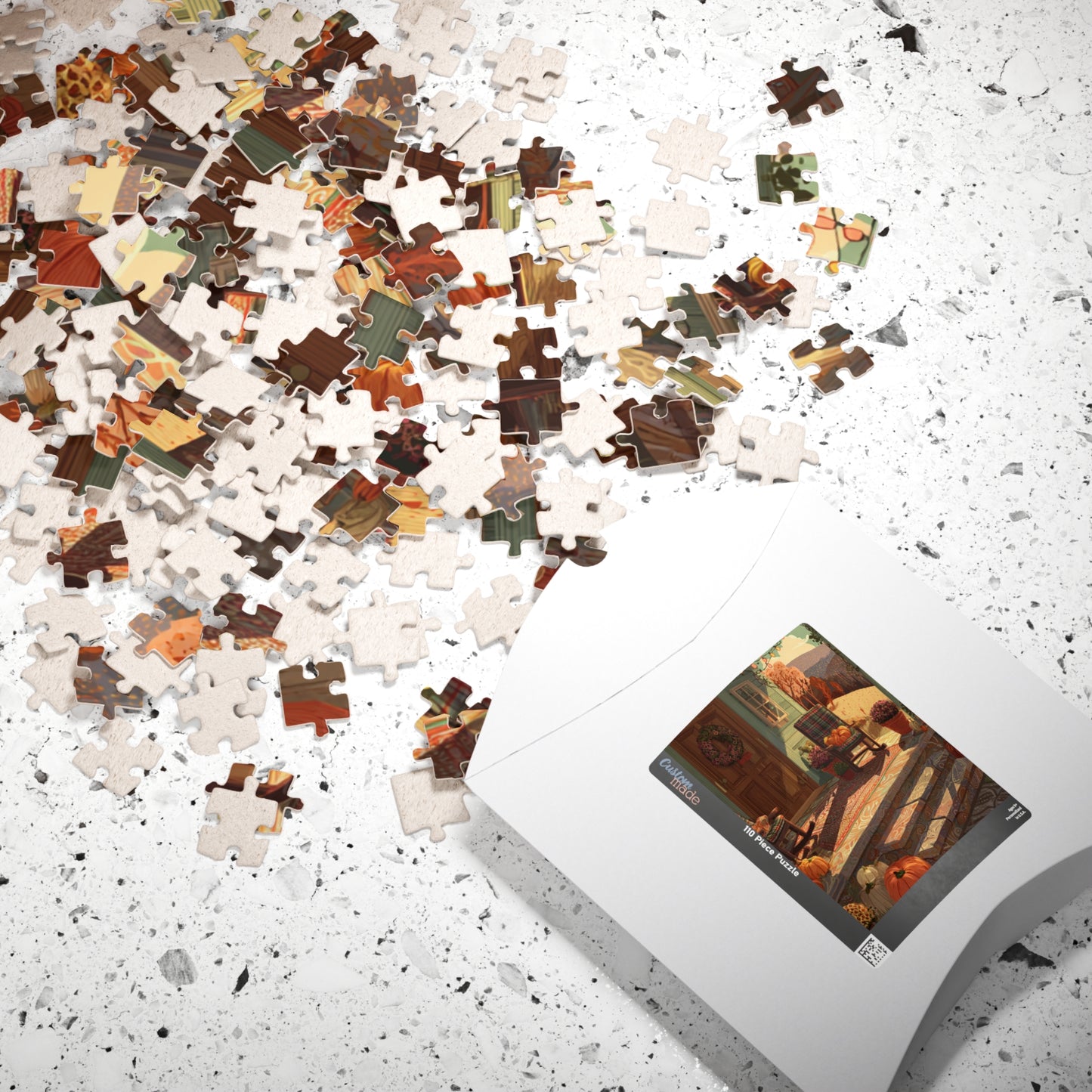 Autumn Porch Scene Jigsaw Puzzle — Cozy Fall Pumpkin Puzzle (110–1014 Pieces)