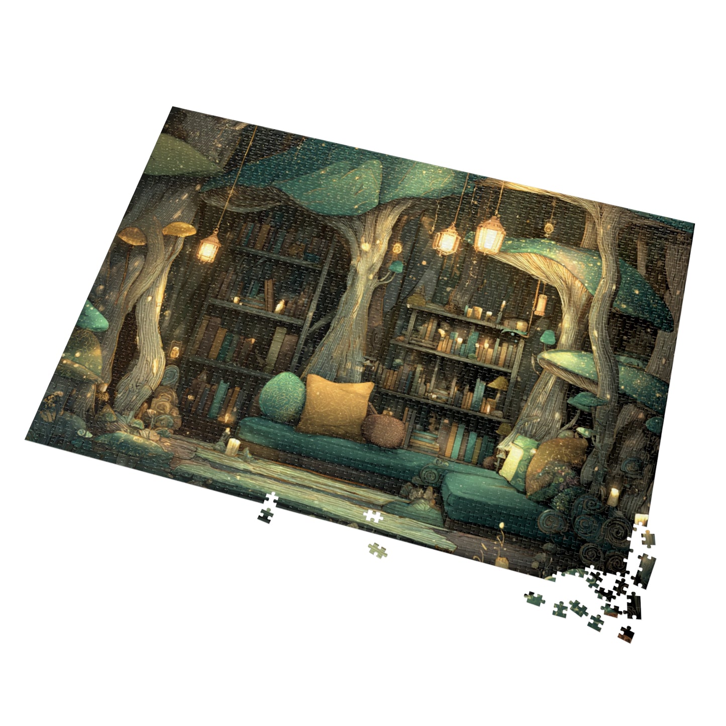 Mystical Mushroom Library Jigsaw Puzzle (with Tin)