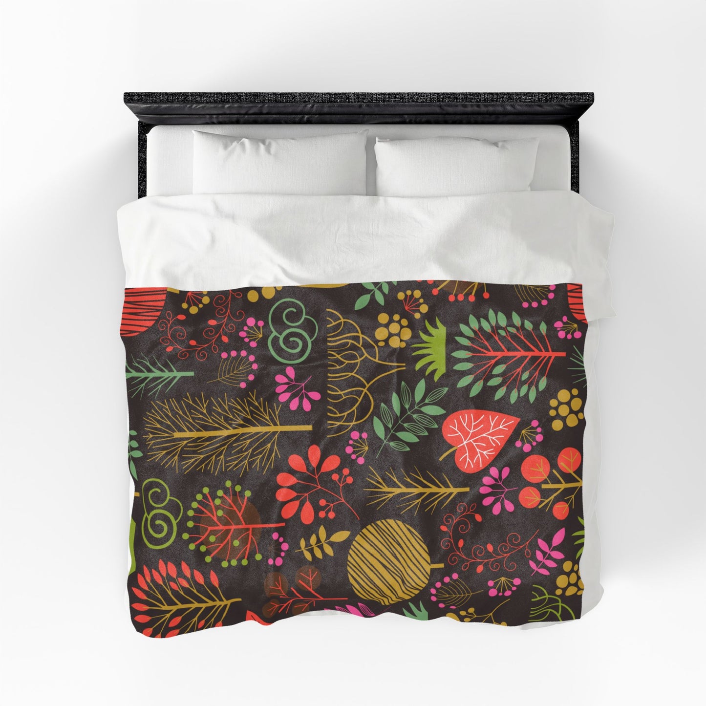 Floral Forest Velveteen Plush Blanket