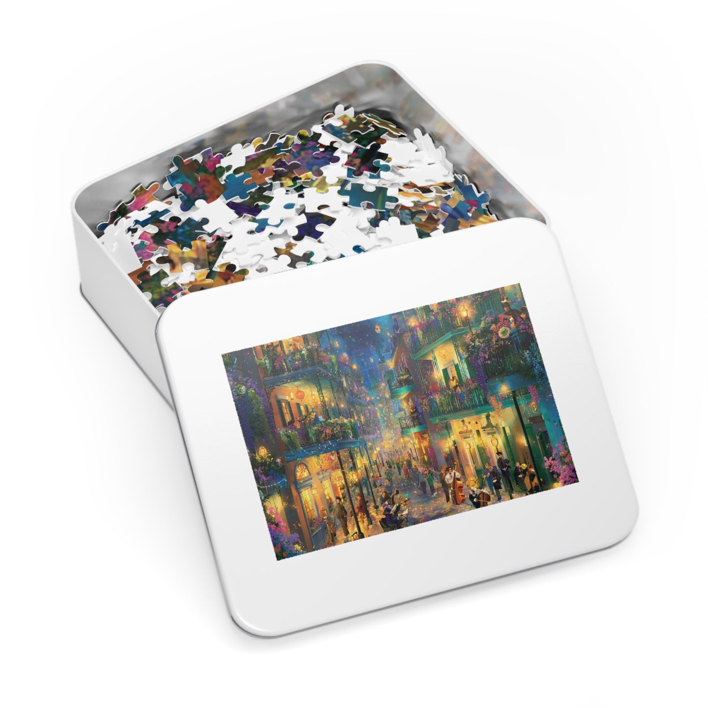 New Orleans Jazz on the Street Jigsaw Puzzle with Tin