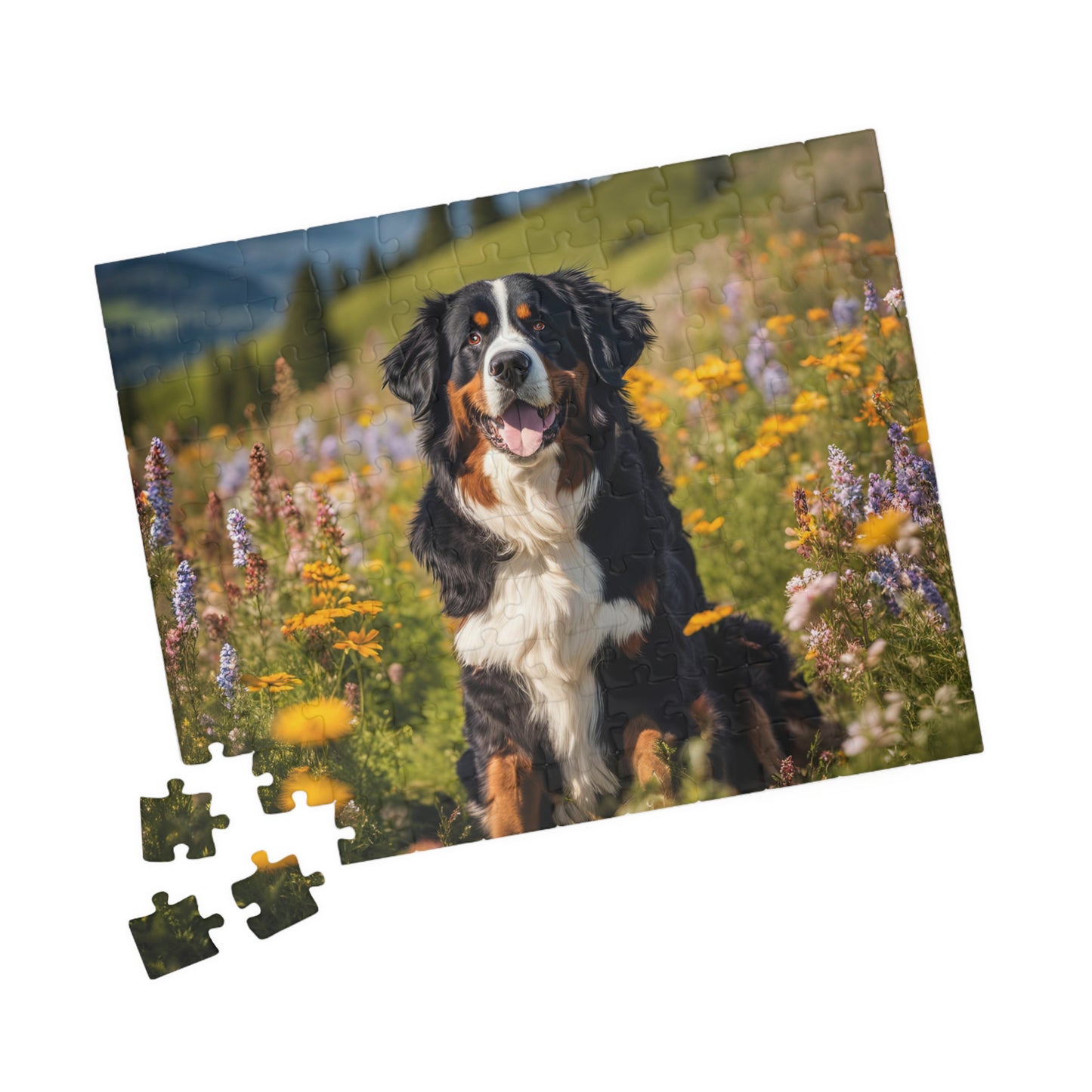 Blissful Bernese Mountain Dog Lover's Puzzle, Great Gift for Pet Owners, 110-1014 Piece Options