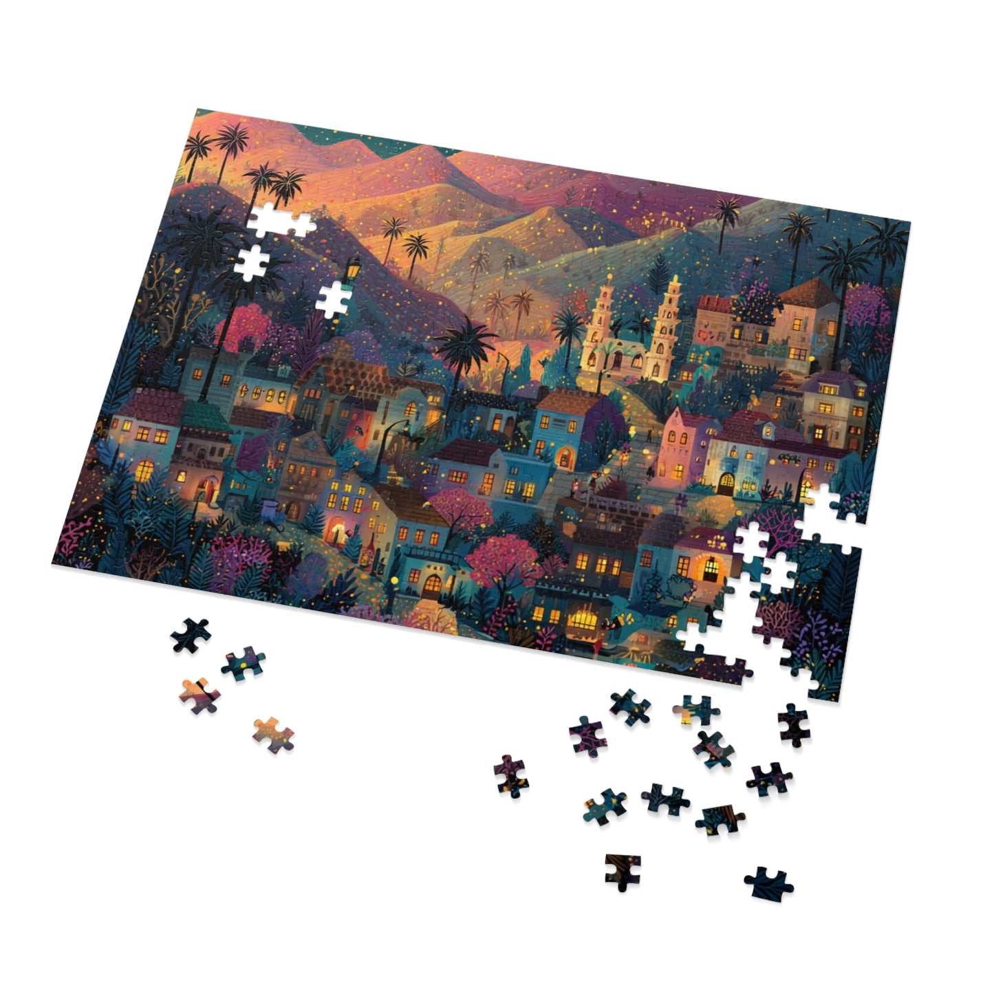 Los Angeles: The Magic of Hollywood Jigsaw Puzzle with Tin
