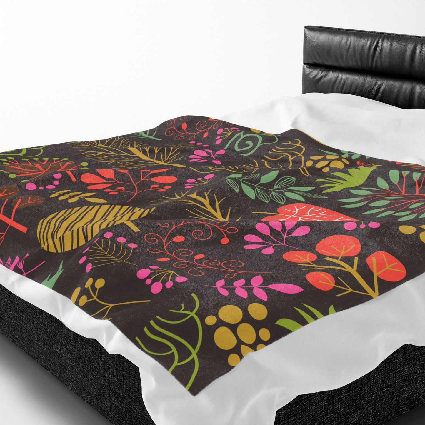 Floral Forest Velveteen Plush Blanket