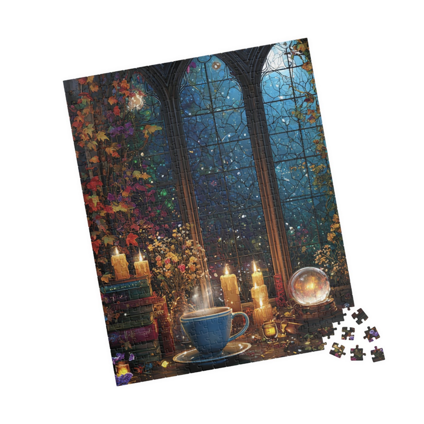 Witchs Spellcasting Sanctuary Puzzle, Crystal Ball, Enchanted Brew and Magical Mysteries Jigsaw, 110/252/520/1014-Piece