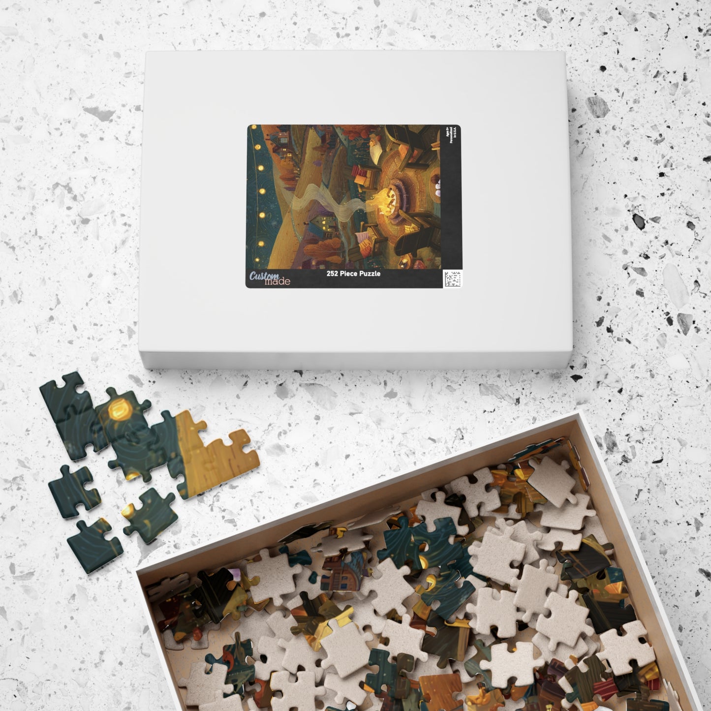 Cozy Countryside Evening Puzzle – Rustic Campfire Scene, Perfect Gift for Puzzle Lovers