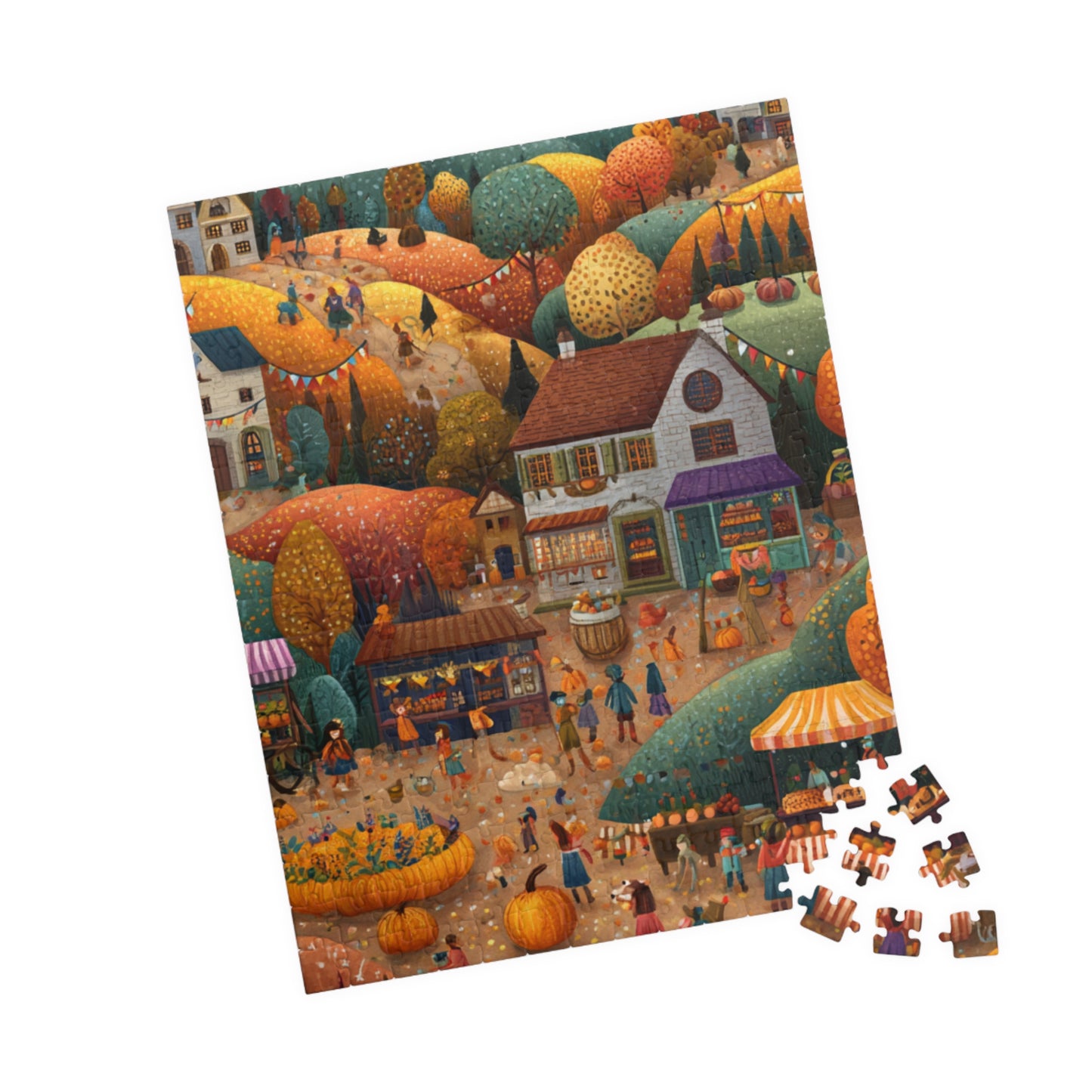 Fall Festival in the Countryside Puzzle | Charming Autumn Scene | Cozy Harvest Jigsaw | Gift for Autumn Lovers | Jazz N’ Coffee Puzzles