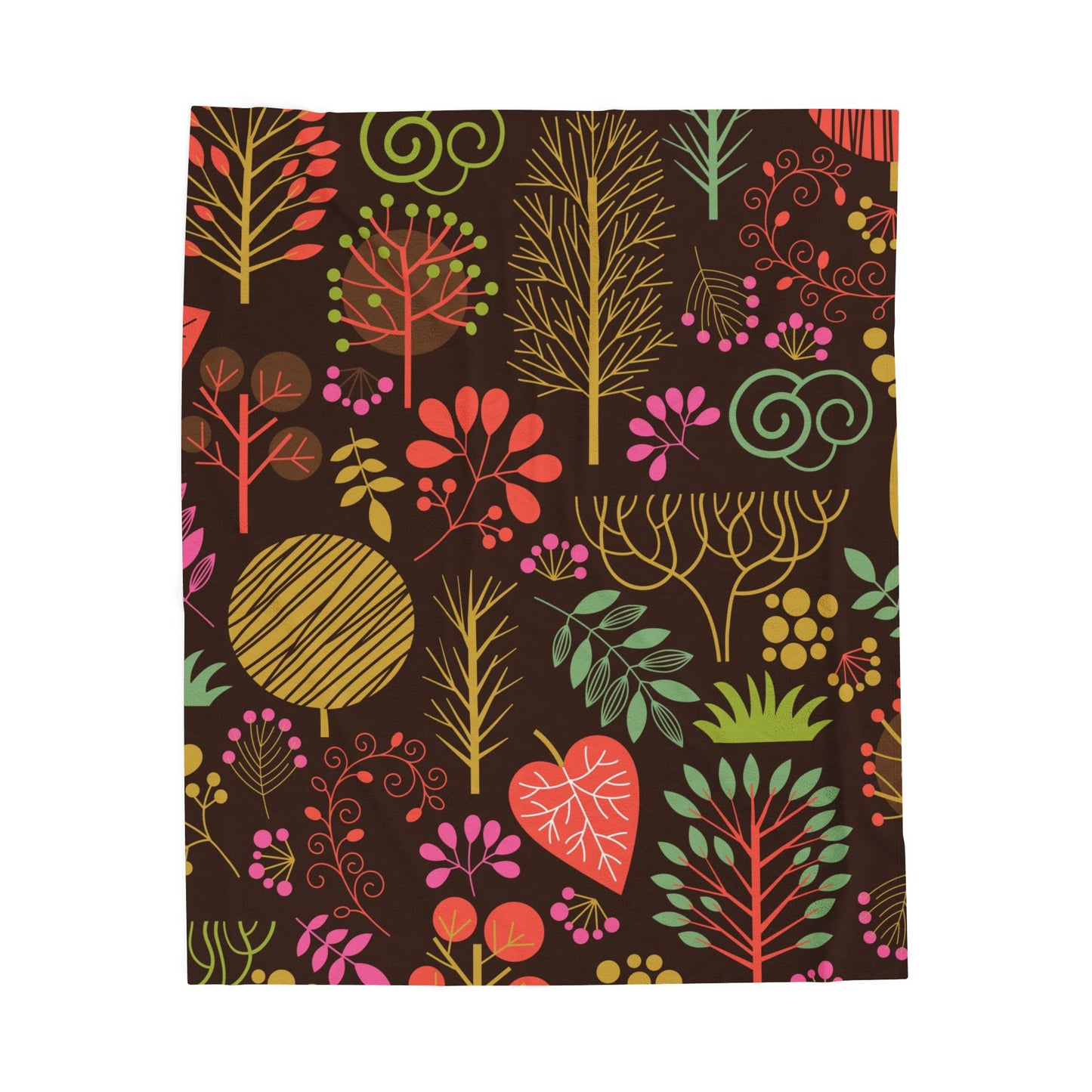 Floral Forest Velveteen Plush Blanket