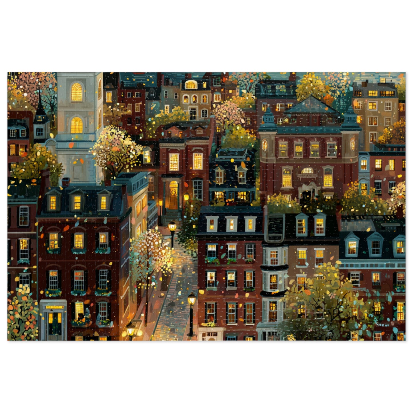 Whimsical Boston Puzzle – A Magical New England Adventure Jigsaw Puzzle with Tin