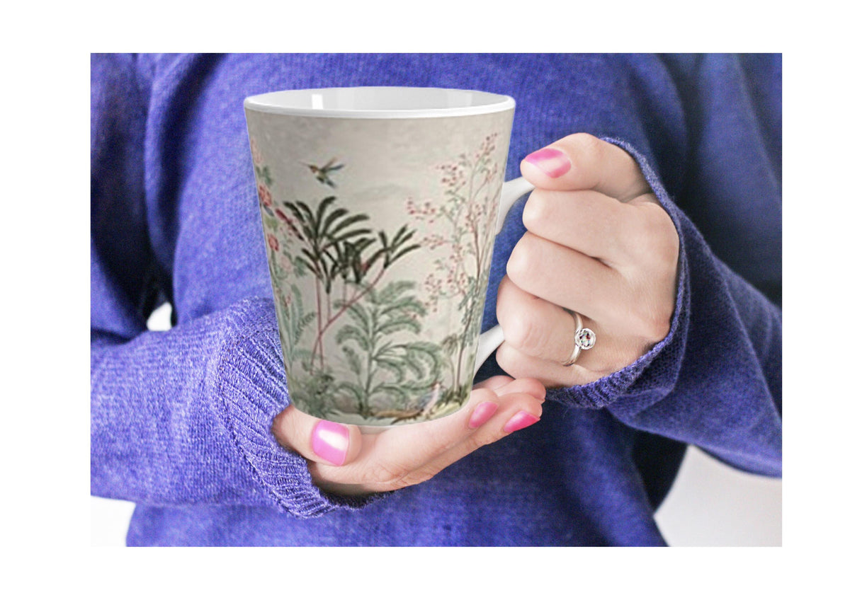 Enchanted Hummingbird Mug Latte Mug - Floral Coffee Cup, Unique Gift for Hummingbird Lovers, Spring Decor Mug, Birthday or Housewarming Gift