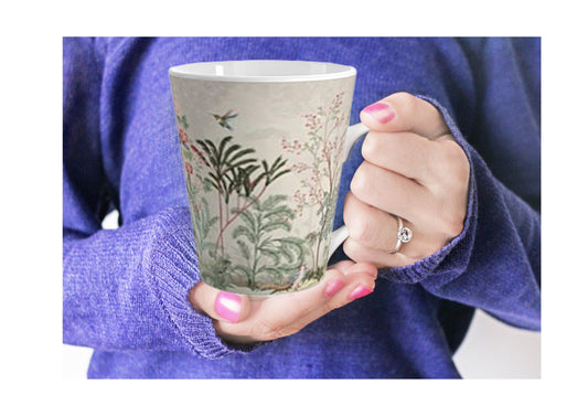 Enchanted Hummingbird Mug Latte Mug - Floral Coffee Cup, Unique Gift for Hummingbird Lovers, Spring Decor Mug, Birthday or Housewarming Gift