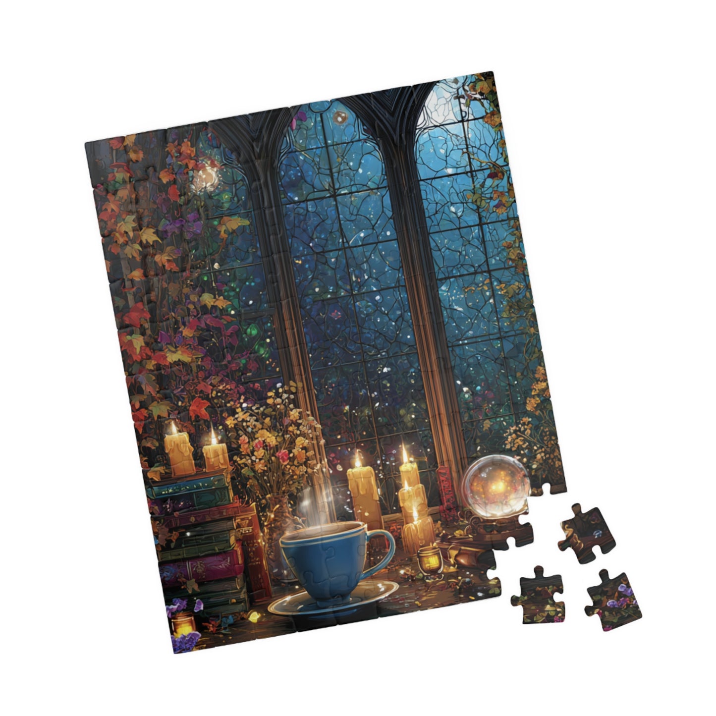 Witchs Spellcasting Sanctuary Puzzle, Crystal Ball, Enchanted Brew and Magical Mysteries Jigsaw, 110/252/520/1014-Piece