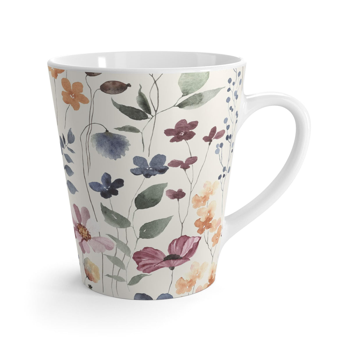 Floral Latte Mug - Elegant Coffee Cup, Gift for Her, Spring Decor, Tea Lover's Essential, Housewarming Gift