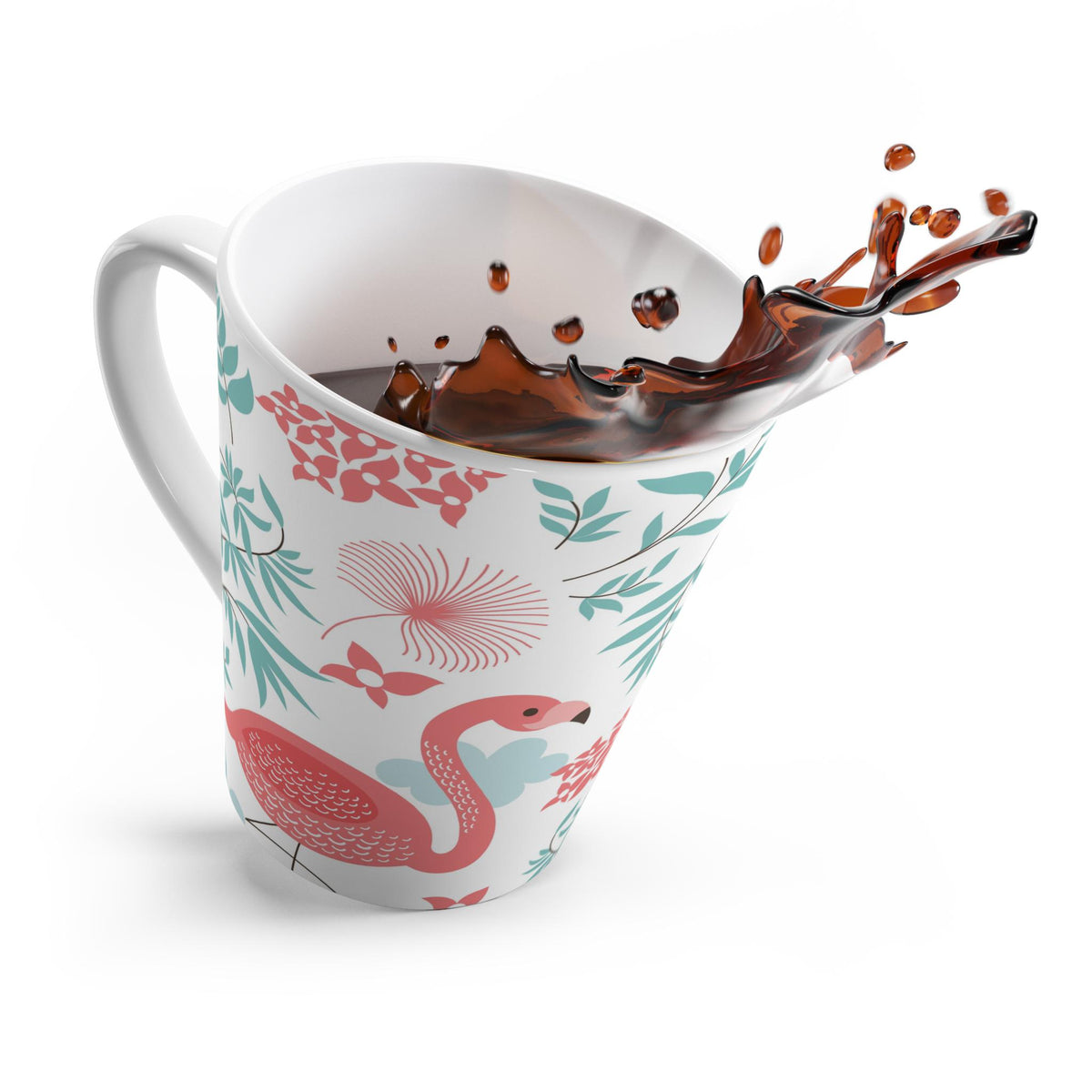 Tropical Flamingo Latte Mug - Perfect for Summer Celebrations, Gift for Coffee Lovers, Flamingo Decor, Summer Kitchenware, Beach House Gift