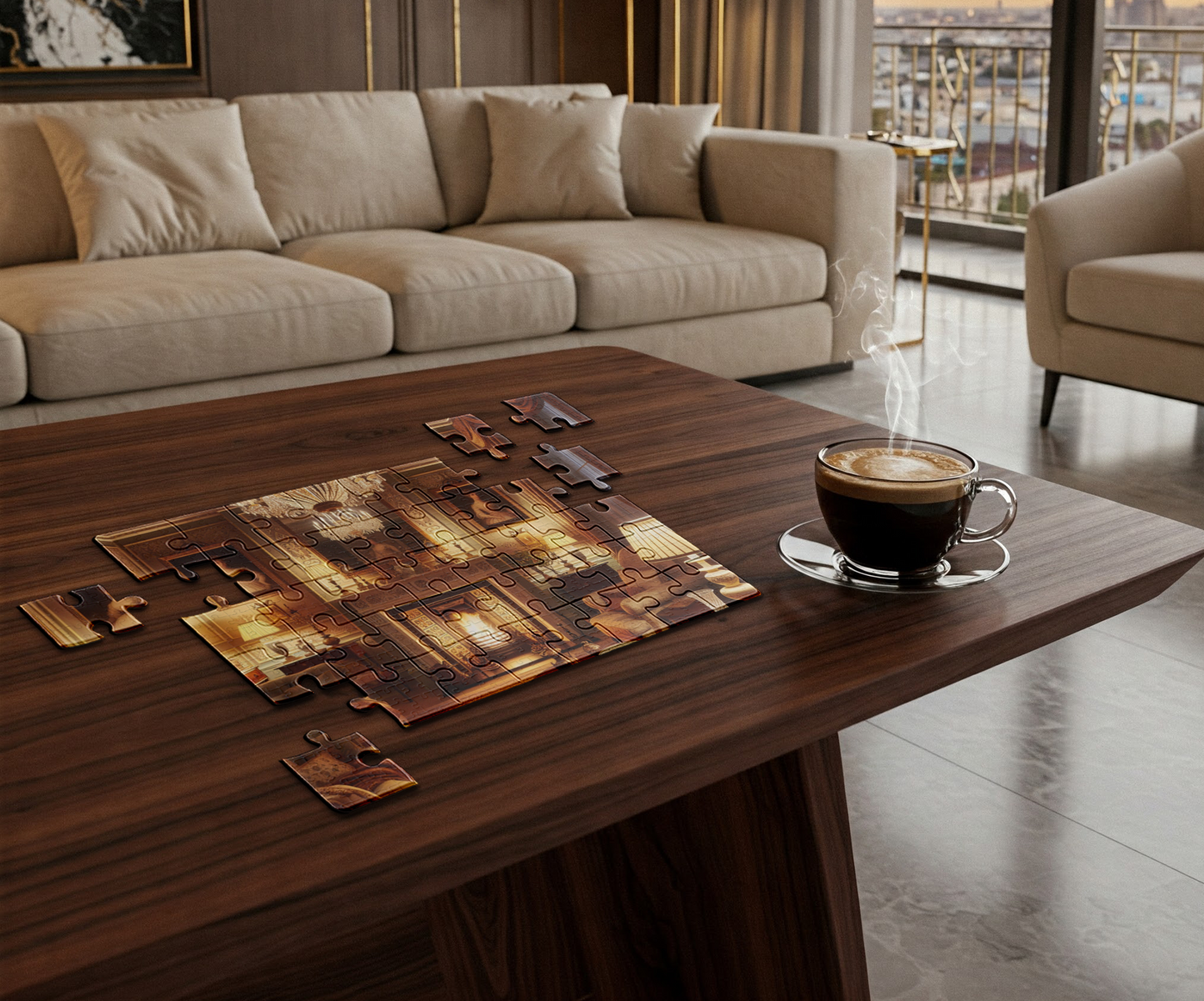 Victorian Elegance Puzzle – Cozy Victorian Living Room with Fireplace, Perfect Fall & Winter Gift