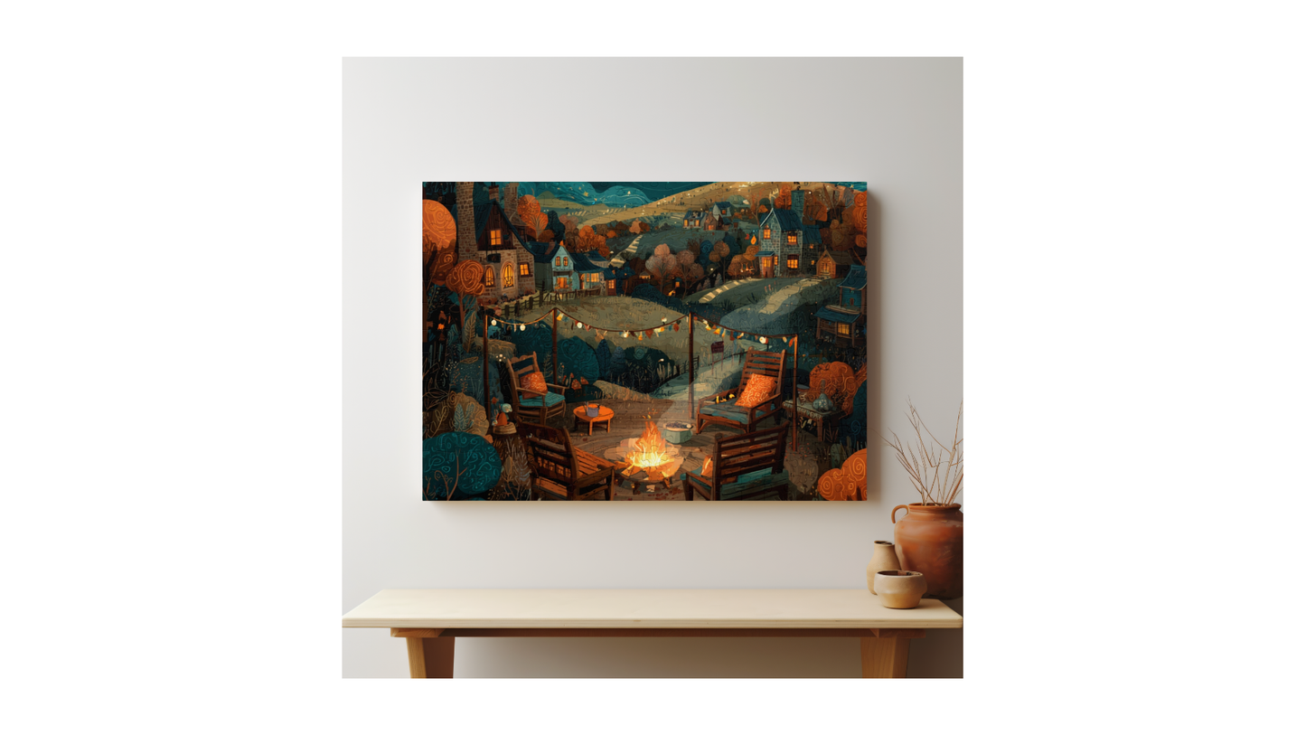 Cozy Campfire Jigsaw Puzzle with Tin, Puzzle for Relaxation, Family Game Night, Gift for Friends, Indoor Activity, Home Décor
