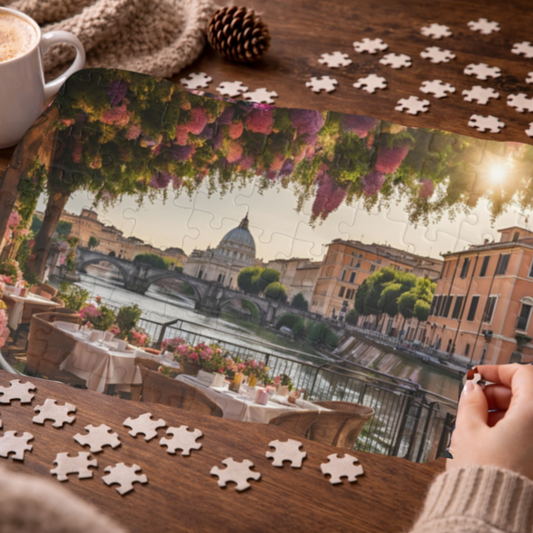 Charming Italian Restaurant Puzzle - 110, 252, 520, 1014-piece, Relaxing gift, Family fun, Perfect for puzzle lovers, Cozy