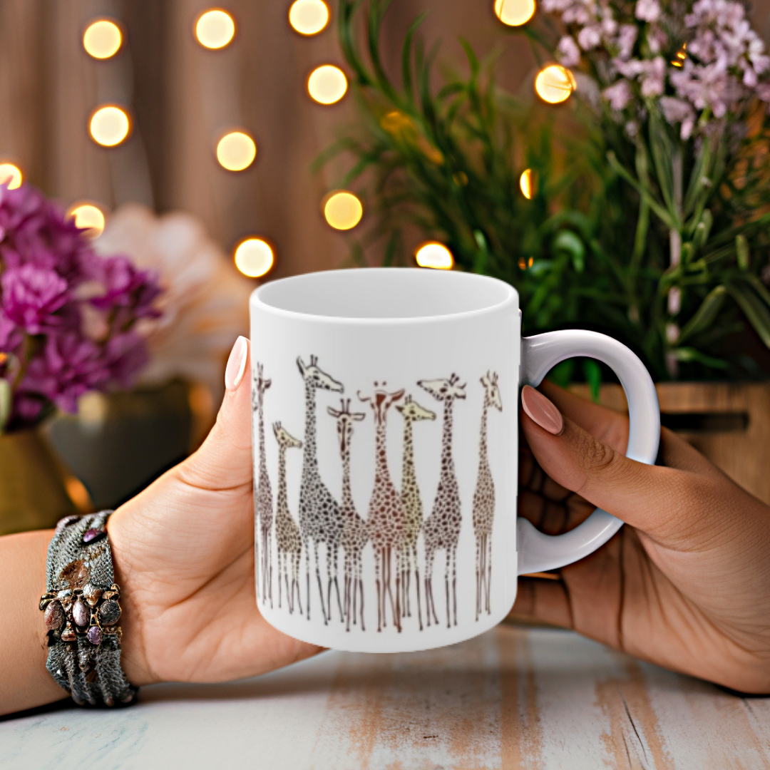 Adorable Giraffe Family Mug, Whimsical Animal Coffee Mug, Safari Wildlife Gift, Birthday Gift, 11oz and 15oz