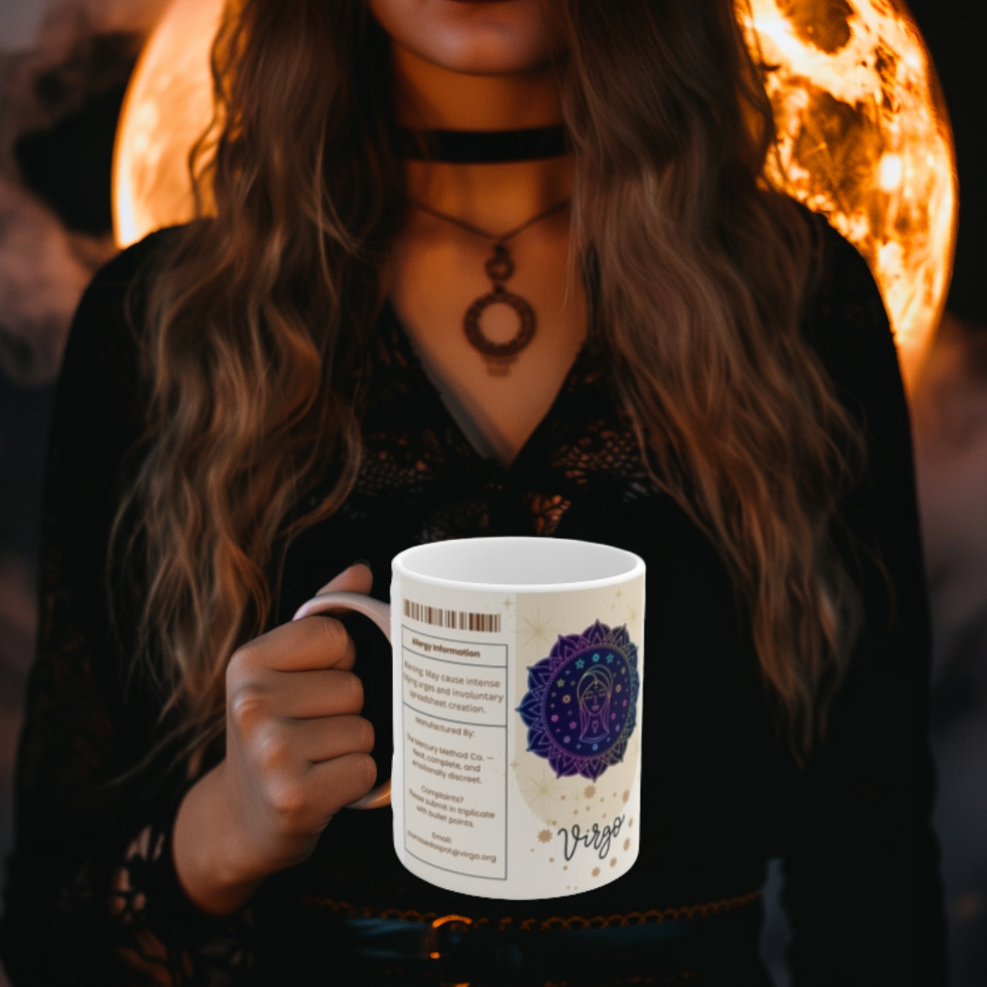Virgo Nutrition Facts Mug, Funny Astrology Gift, Zodiac Ceramic Mug 11oz & 15oz, Birthday Gift for Virgo, Astrology Lover Gift