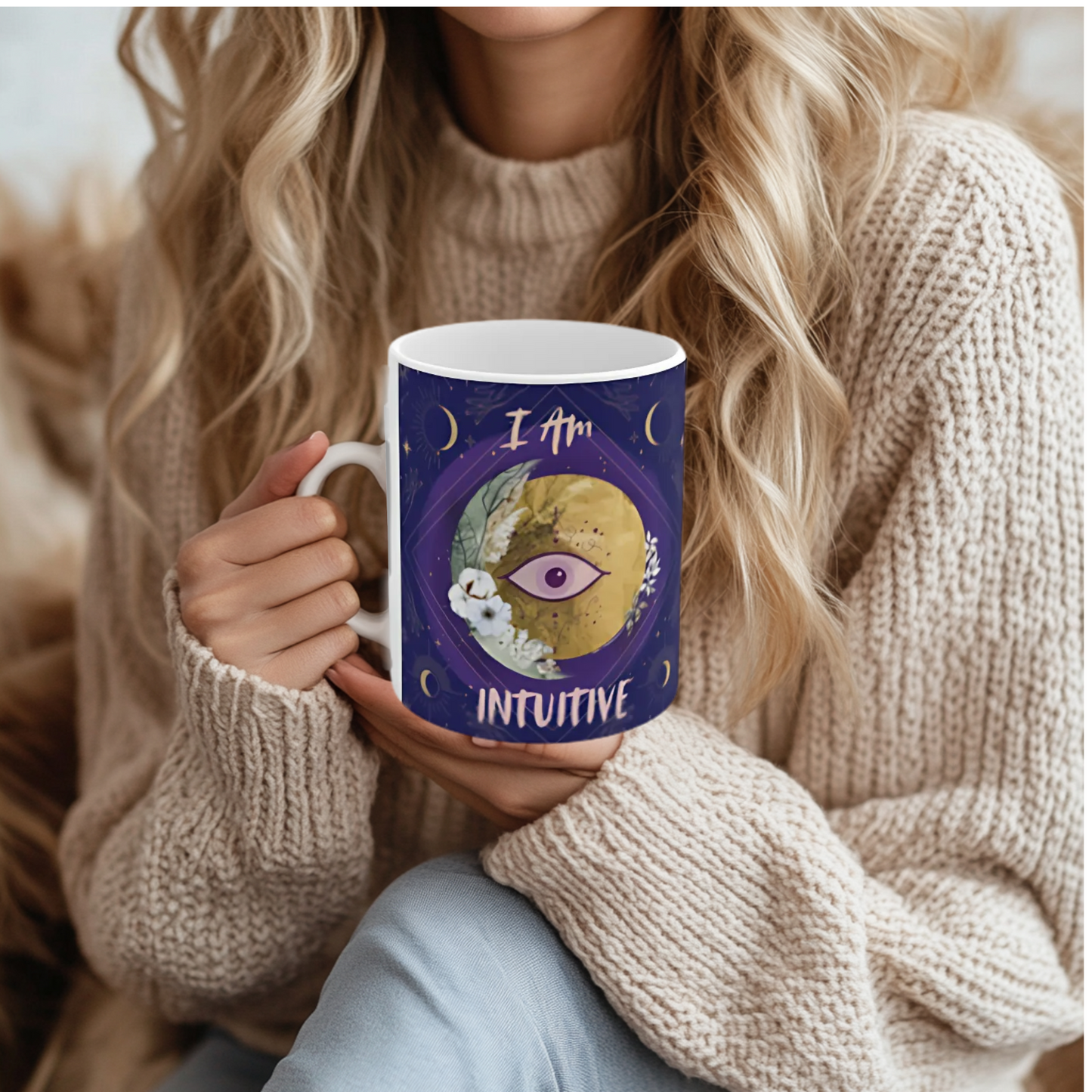 Third Eye Chakra Mug, Ethereal Chakra Collection, 6th Chakra, Intuition Mug, Spiritual Gift for Yoga & Meditation, 11oz, 15oz