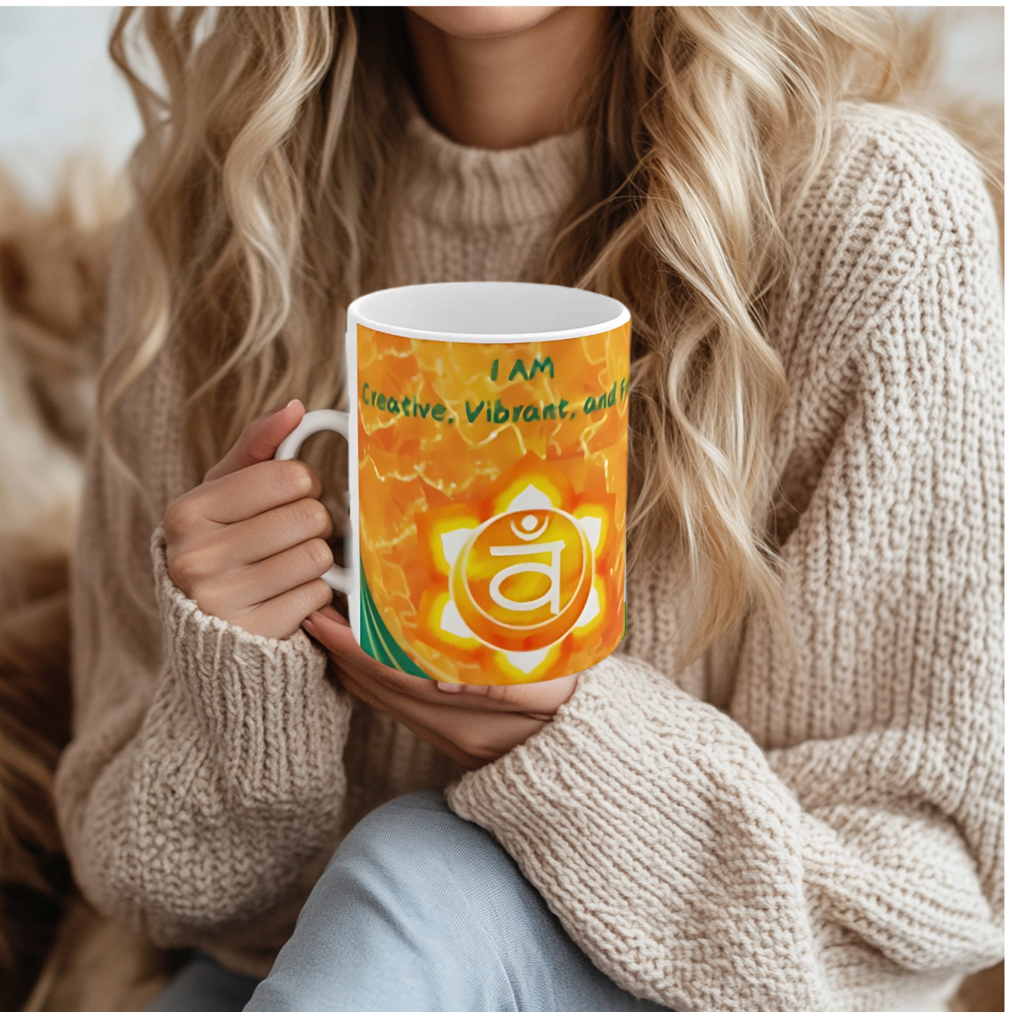 Sacral Chakra Mug, Ethereal Chakra Mug Collection, Creativity & Flow Coffee Mug,  11oz, 15oz, Spiritual Yoga Gift