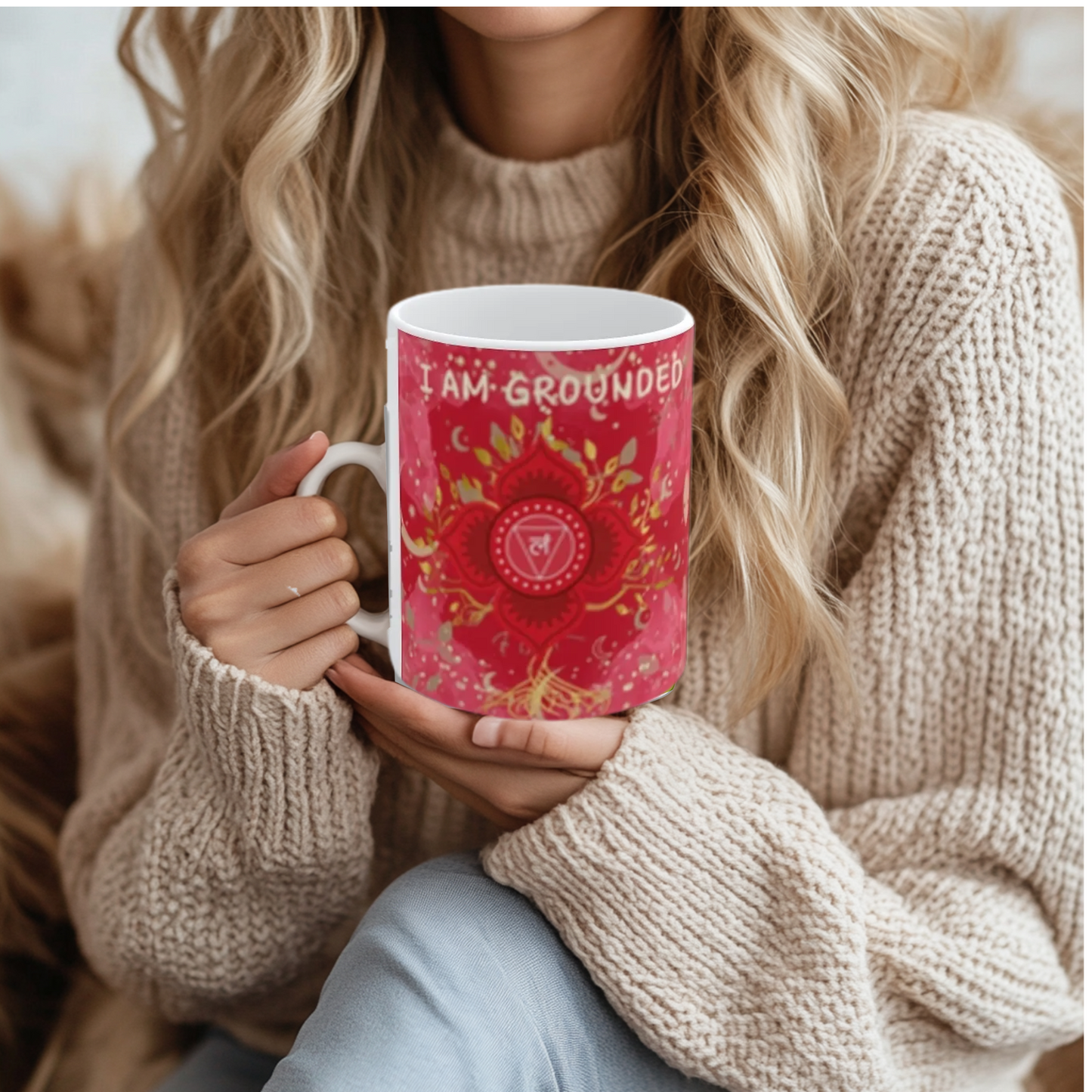 Root Chakra Mug, Ethereal Chakra Mug Collection, Grounding/ Stability Mug, 11oz, 15oz, or 20oz, Spiritual Coffee Mug, Healing Gift