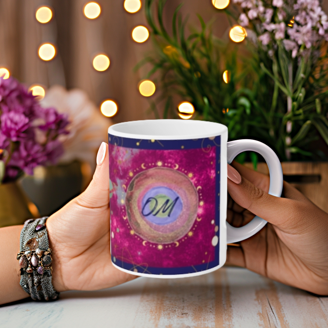 Crown Chakra Mug, Ethereal Chakra Mug Collection, 7th Chakra, Spiritual Mug, I Am Divine,  OM Mug, 11oz, 15oz Mug, Meditation Gift