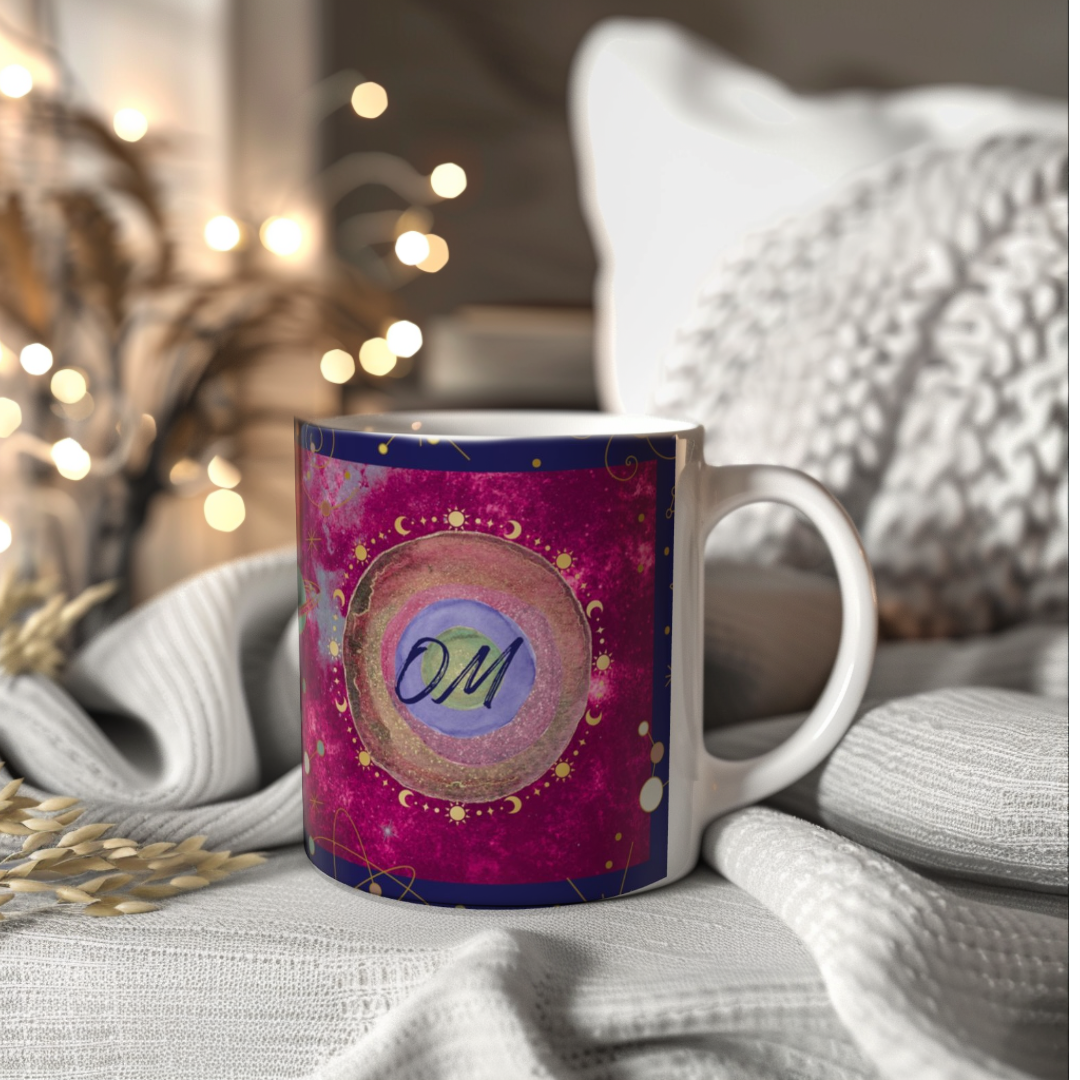 Crown Chakra Mug, Ethereal Chakra Mug Collection, 7th Chakra, Spiritual Mug, I Am Divine,  OM Mug, 11oz, 15oz Mug, Meditation Gift