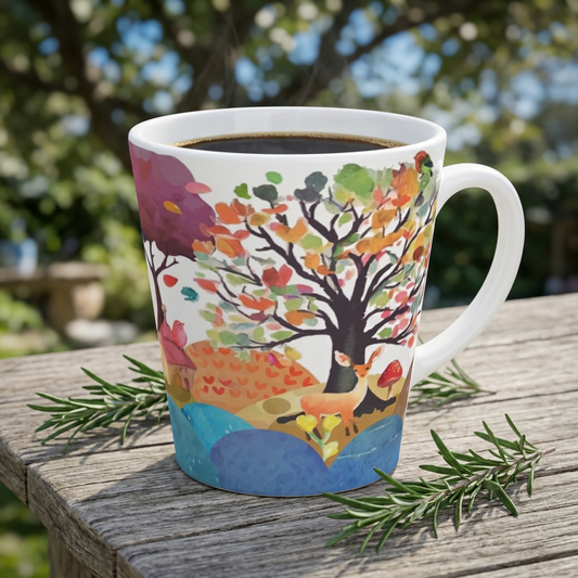 Autumn Wonderland Latte Mug - Cozy Gift for Coffee Lovers, Fall Decor, Unique Kitchenware, Perfect for Thanksgiving, Home & Office